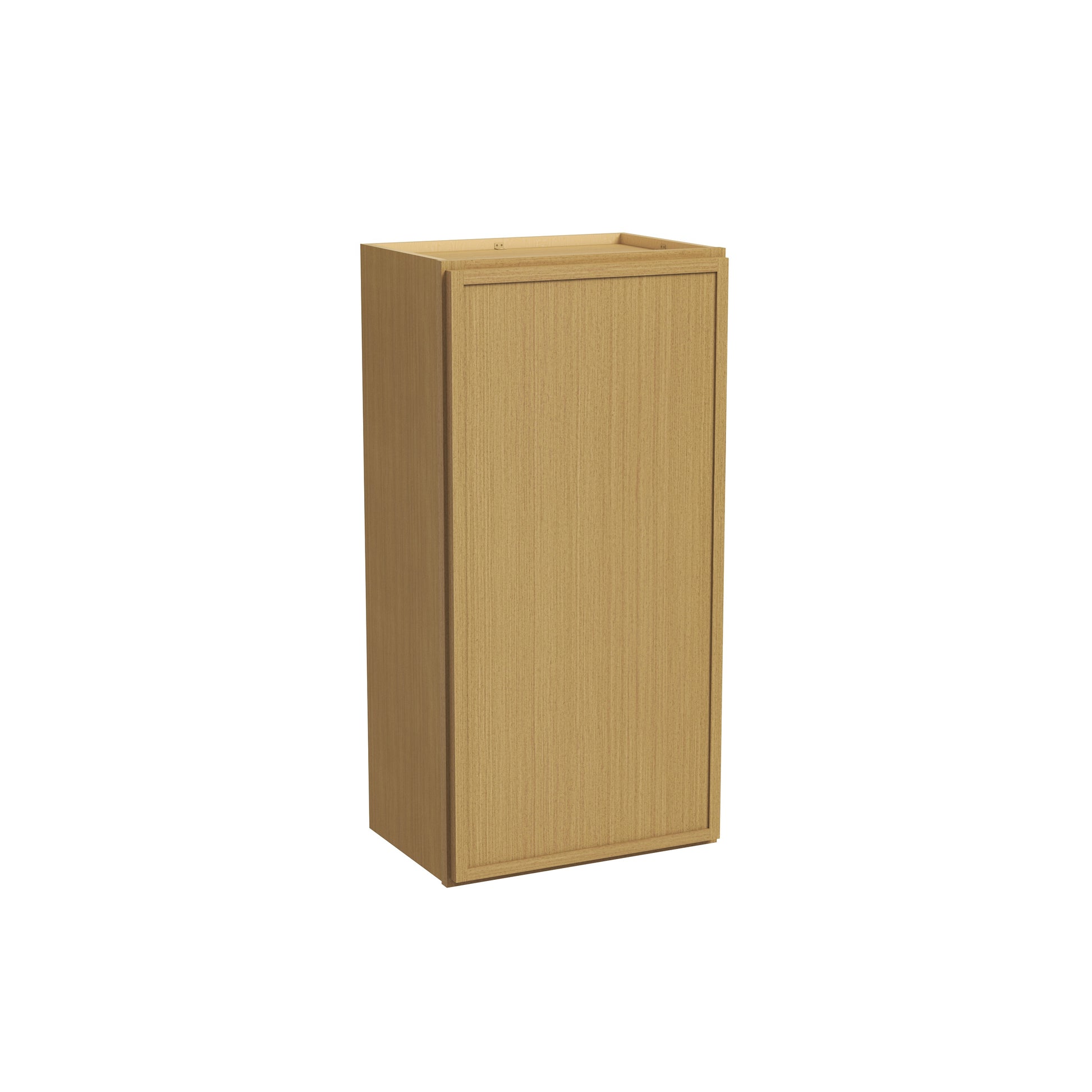 Slim White Oak RTA 9"-21"W x 12"D x 36"H Standard Wall Cabinet with 1 Door & 2 Shelves