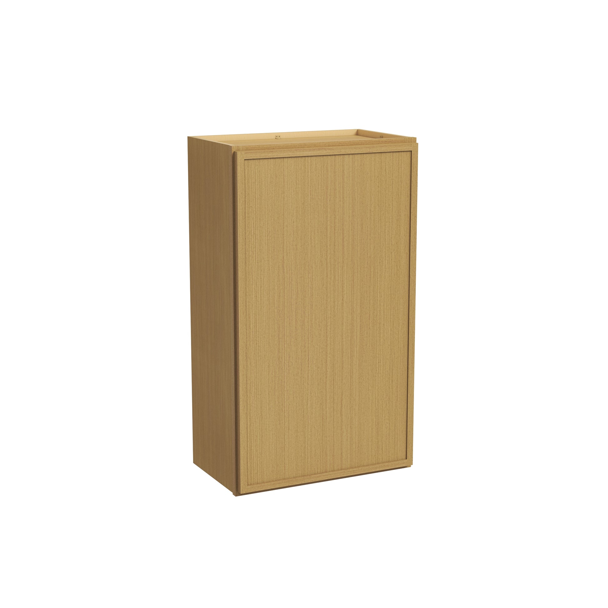 Slim White Oak RTA 9"-21"W x 12"D x 36"H Standard Wall Cabinet with 1 Door & 2 Shelves