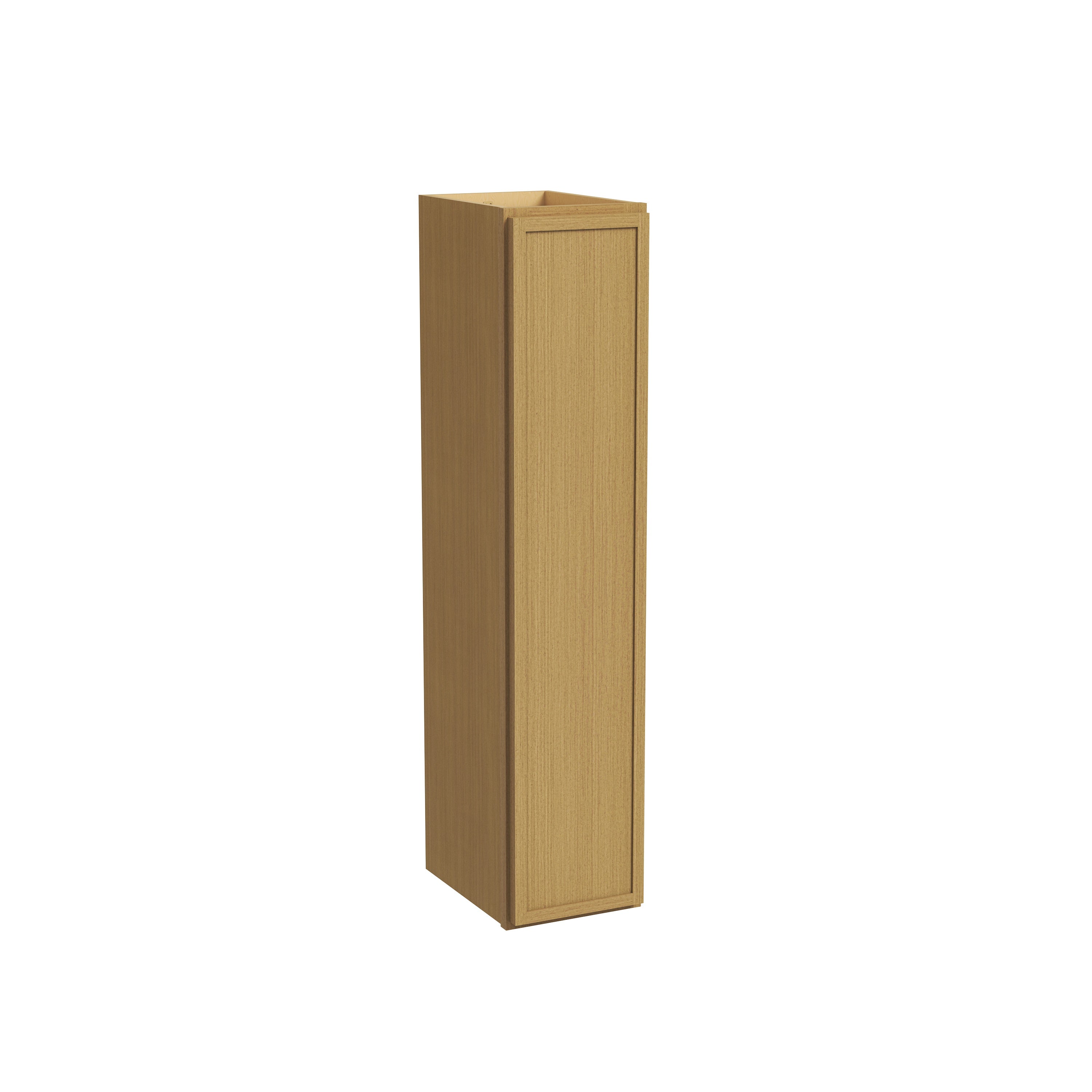 Slim White Oak RTA 9"-21"W x 12"D x 42"H Standard Wall Cabinet with 1 Door & 3 Shelves