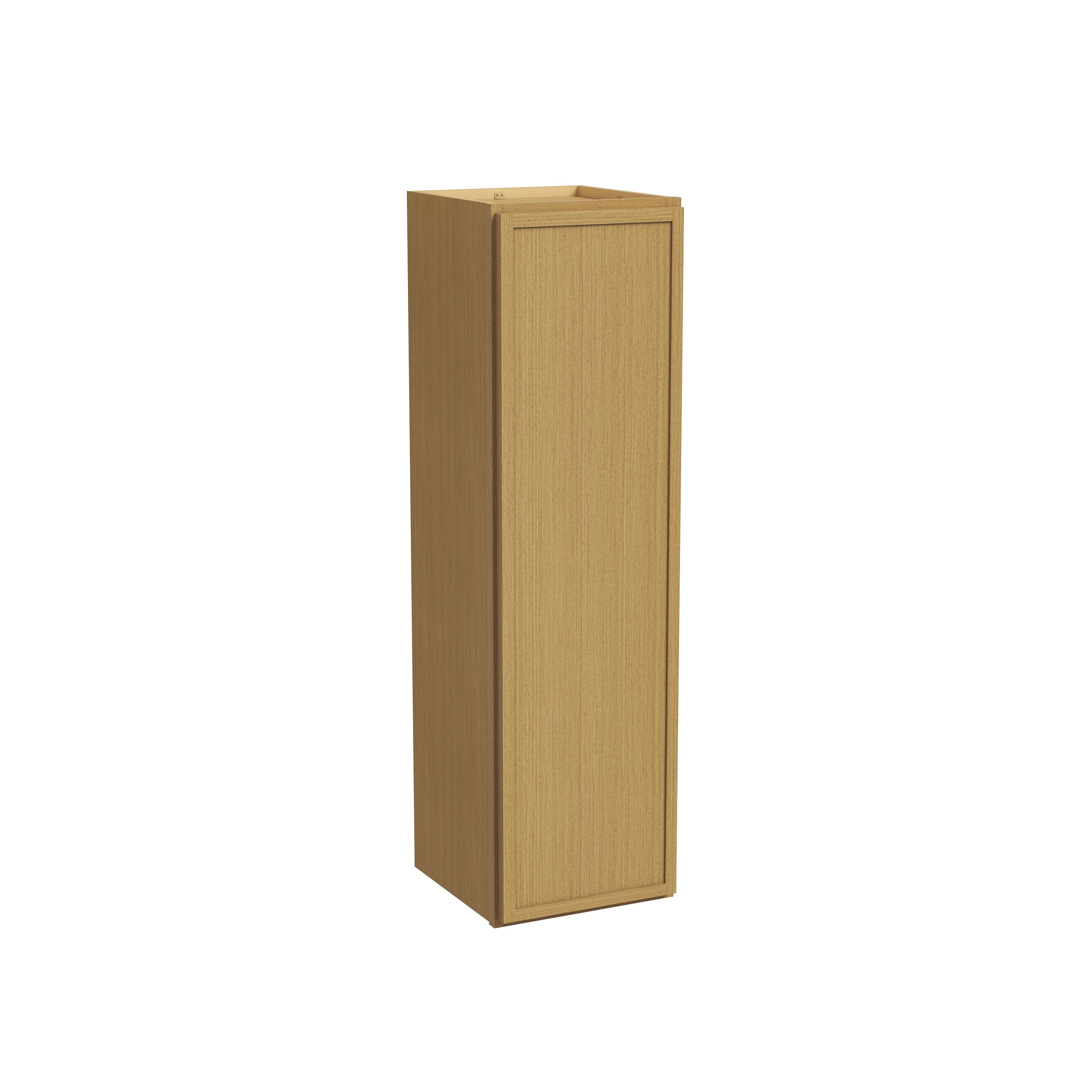 Slim White Oak RTA 9"-21"W x 12"D x 42"H Standard Wall Cabinet with 1 Door & 3 Shelves