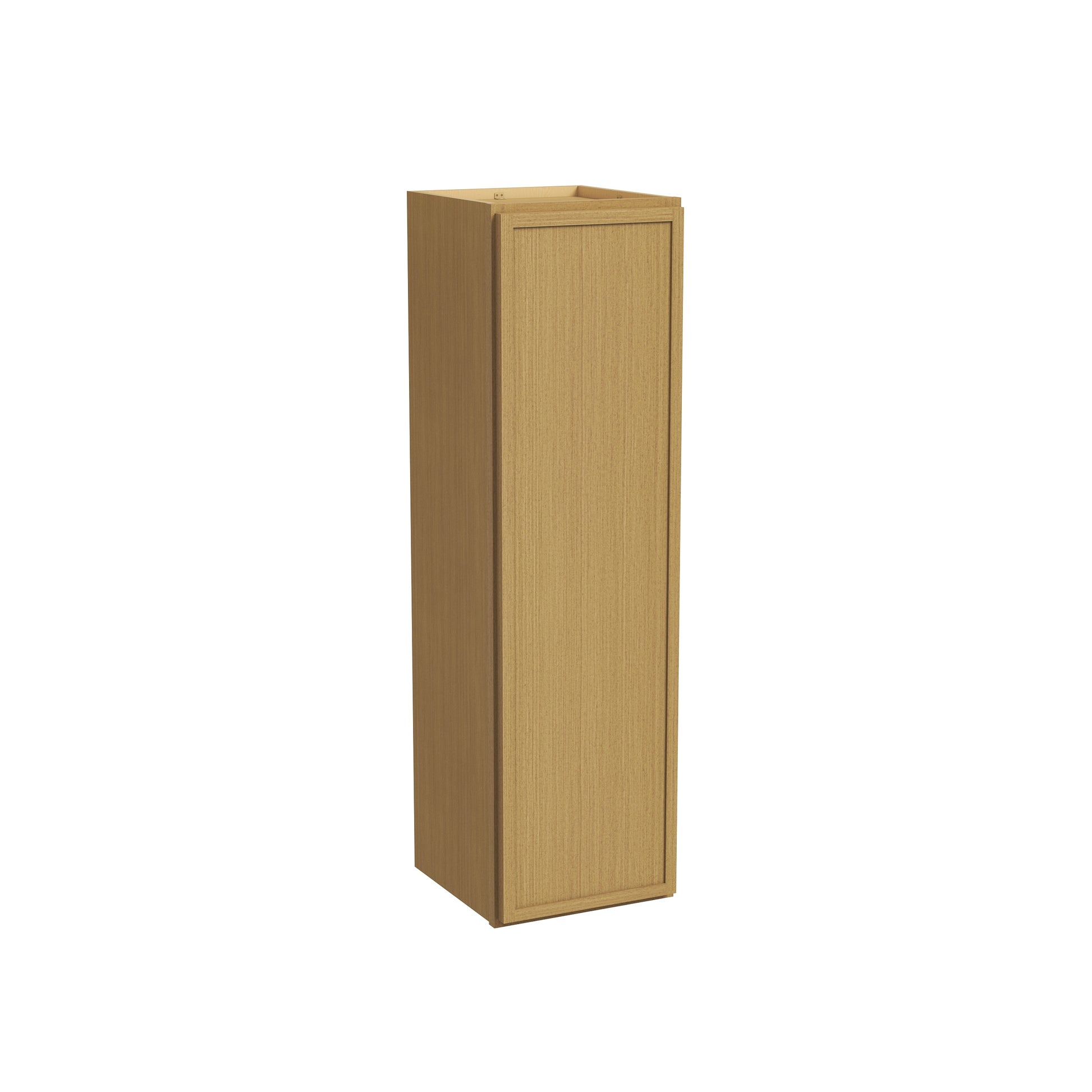Slim White Oak RTA 9"-21"W x 12"D x 42"H Standard Wall Cabinet with 1 Door & 3 Shelves
