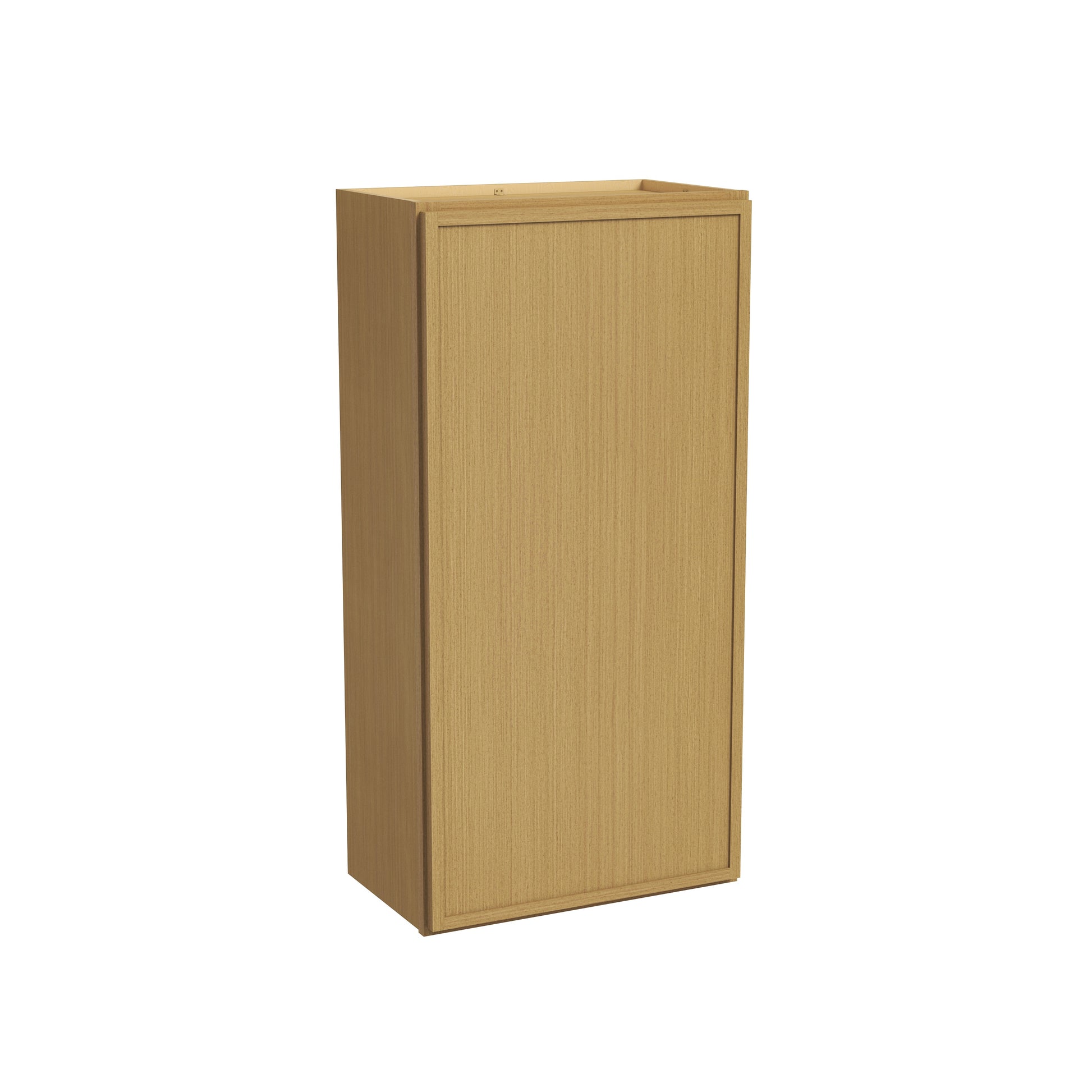Slim White Oak RTA 9"-21"W x 12"D x 42"H Standard Wall Cabinet with 1 Door & 3 Shelves