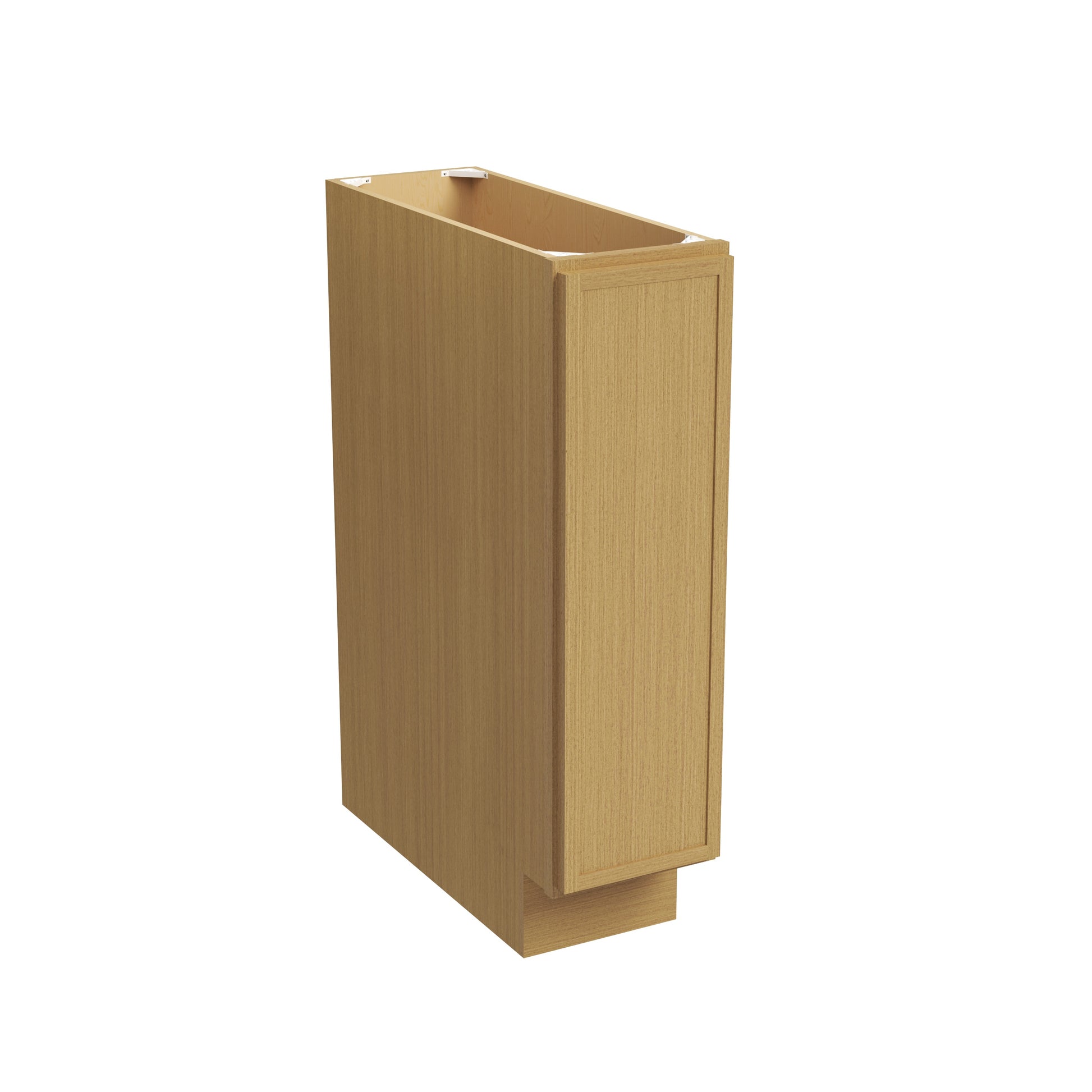 Slim White Oak RTA 9"W x 24"D x 34.5"H Tray Base Cabinet with 1 Door