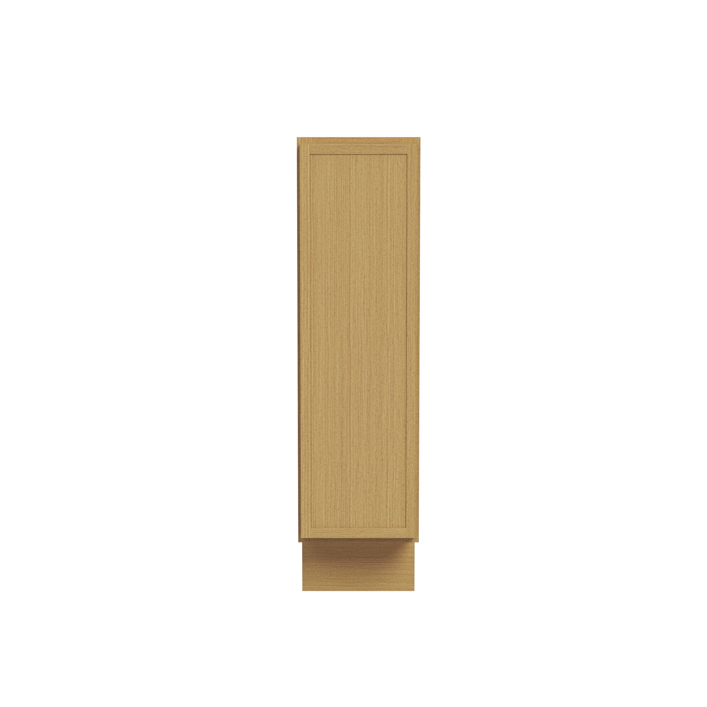 Slim White Oak RTA 9"W x 24"D x 34.5"H Tray Base Cabinet with 1 Door