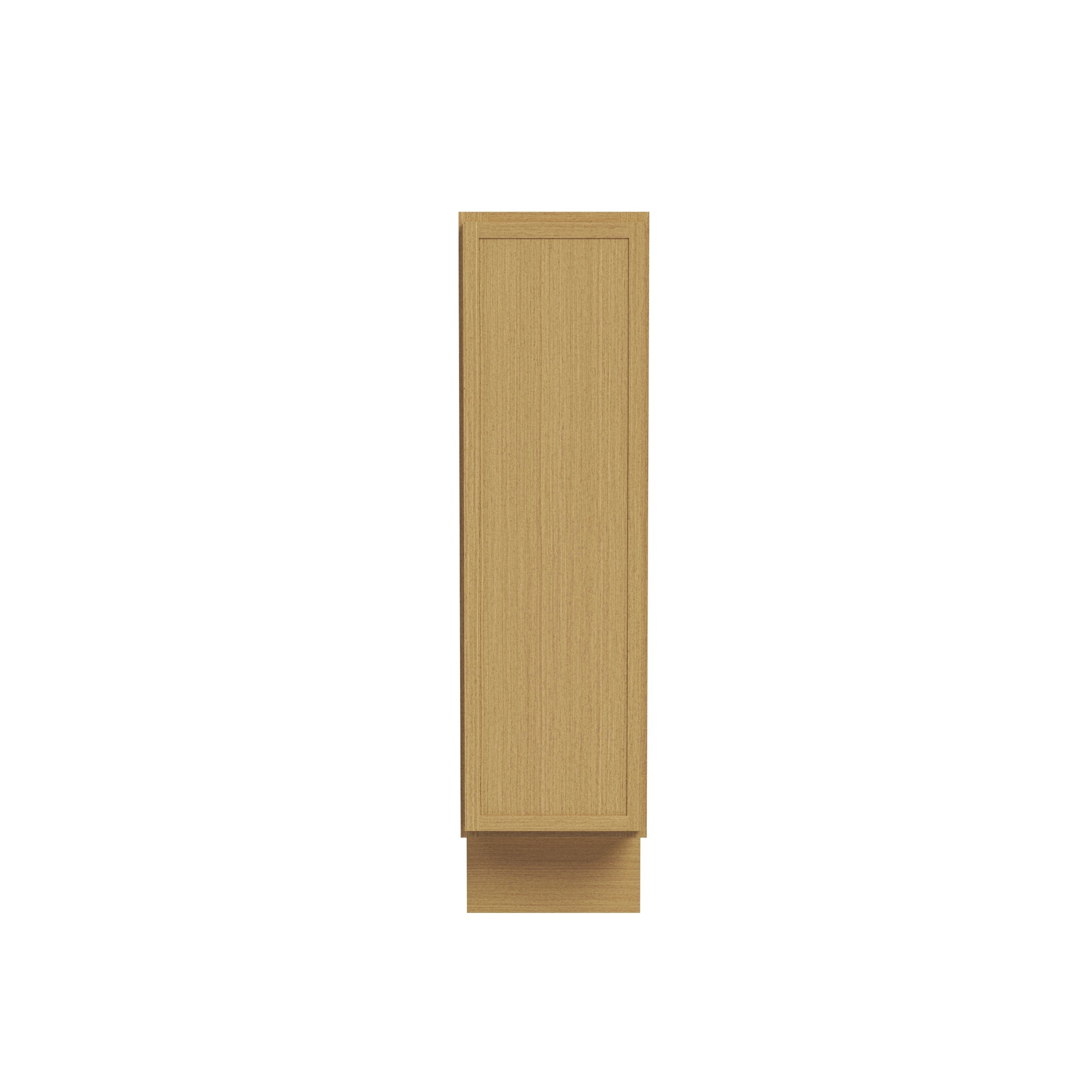 Slim White Oak RTA 9"W x 24"D x 34.5"H Tray Base Cabinet with 1 Door