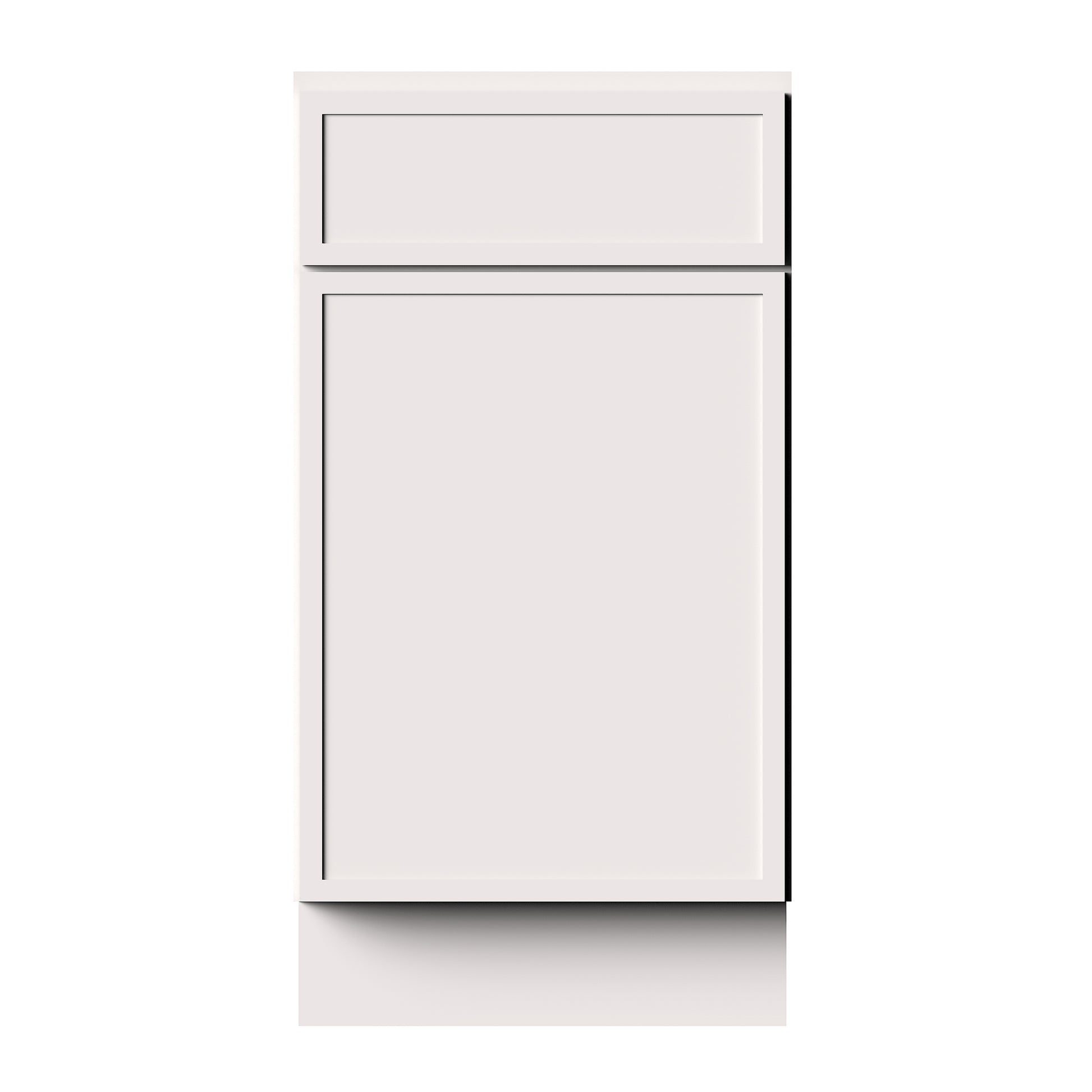 Slim Shaker Alabaster RTA 12"-21"W x 24"D x 34.5"H Standard Base Cabinet With 1 Door, 1 Drawers and 1 Shelves