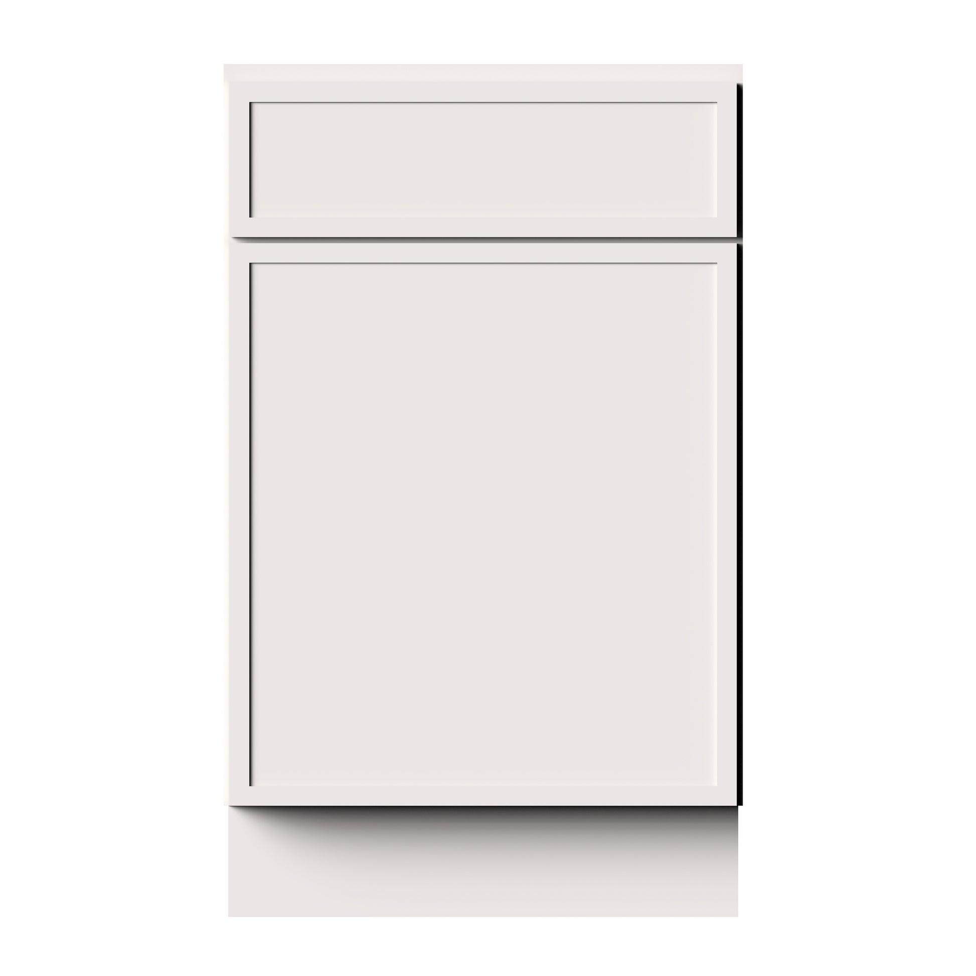 Slim Shaker Alabaster RTA 12"-21"W x 24"D x 34.5"H Standard Base Cabinet With 1 Door, 1 Drawers and 1 Shelves