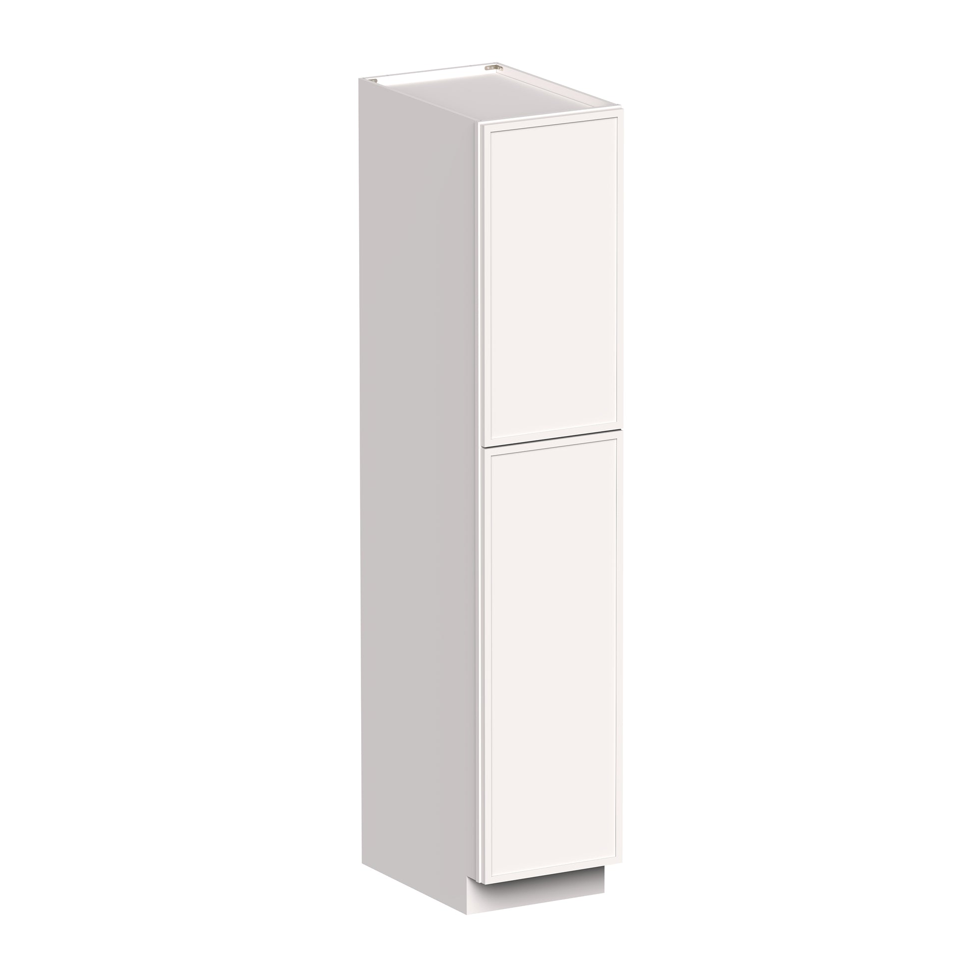 Slim Shaker Alabaster RTA 18"W x 27"D x 84"/90"H Pantry Cabinet With 2 Door and 4 Shelves