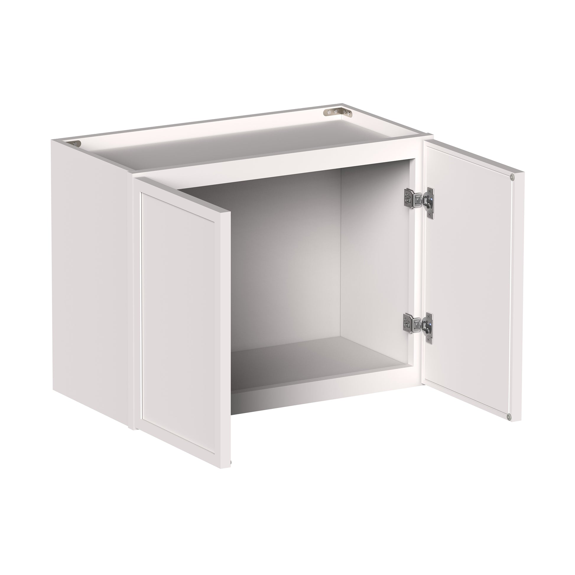 Slim Shaker Alabaster RTA 24"-36"W x 12D x 12"/15"/18"H Short Wall Cabinet With 2 Door