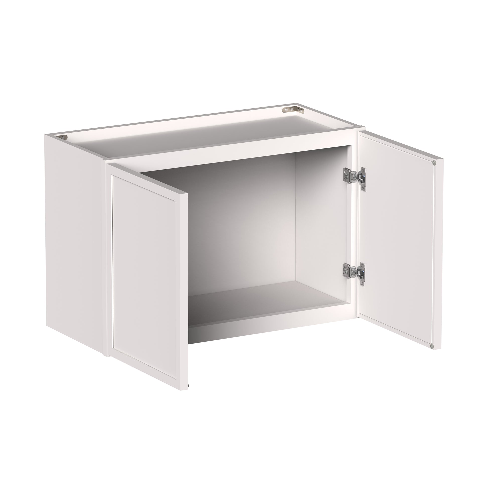 Slim Shaker Alabaster RTA 24"-36"W x 12D x 12"/15"/18"H Short Wall Cabinet With 2 Door