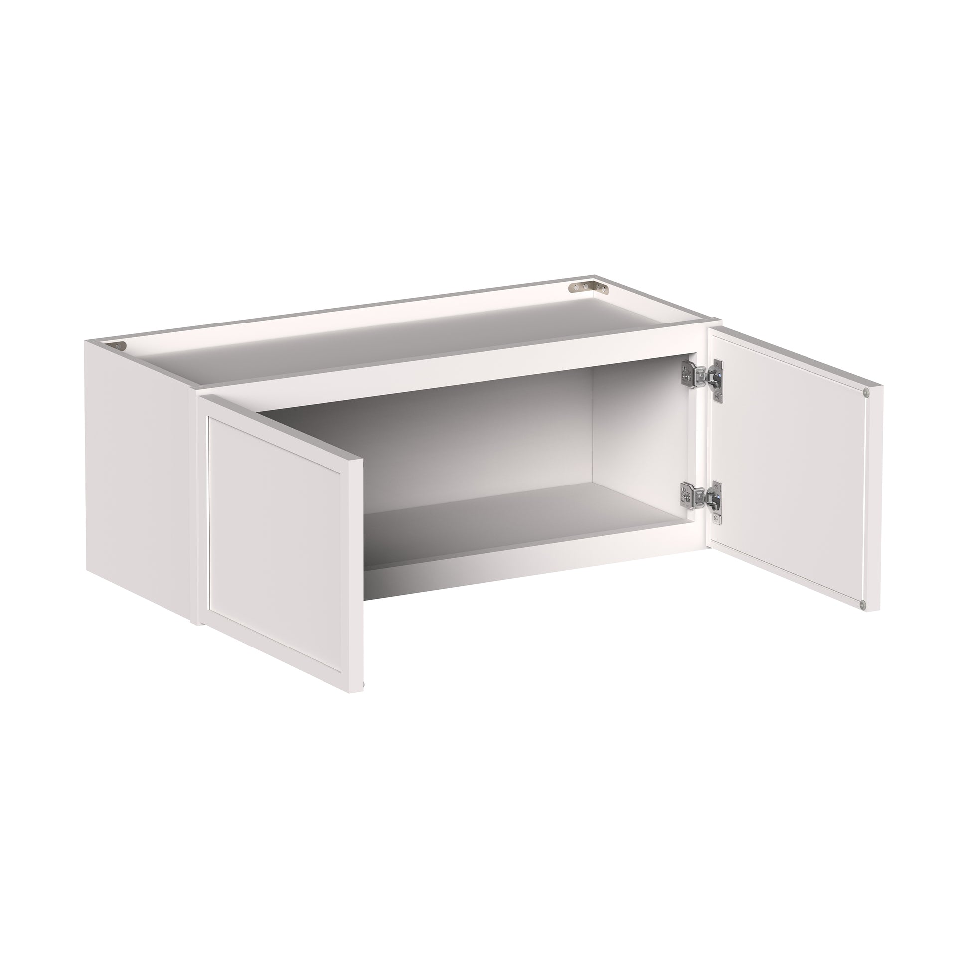 Slim Shaker Alabaster RTA 24"-36"W x 12D x 12"/15"/18"H Short Wall Cabinet With 2 Door