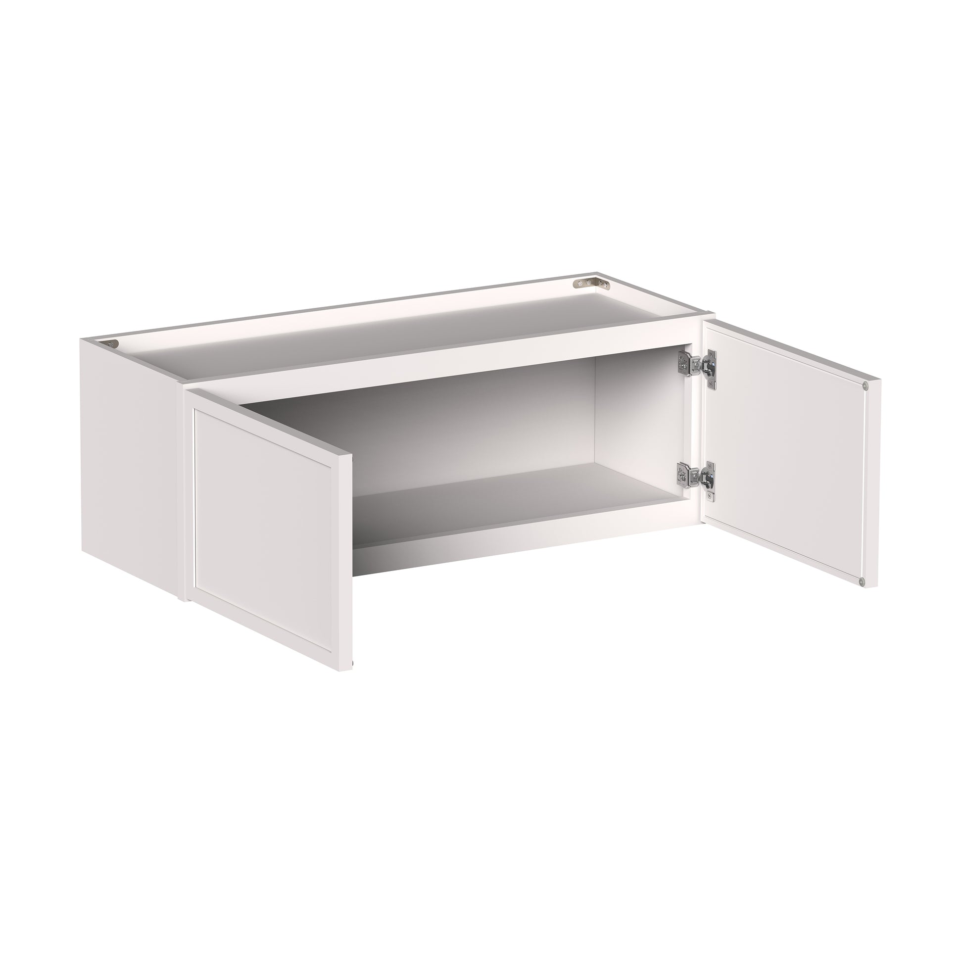 Slim Shaker Alabaster RTA 24"-36"W x 12D x 12"/15"/18"H Short Wall Cabinet With 2 Door