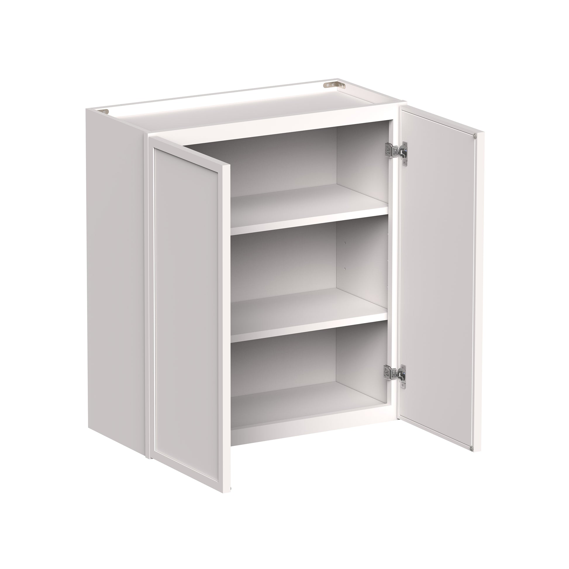 Slim Shaker Alabaster RTA 24"-36"W x 12"D x 30"/36"H Standard Wall Cabinet With 2 Doors and 2 Shelves