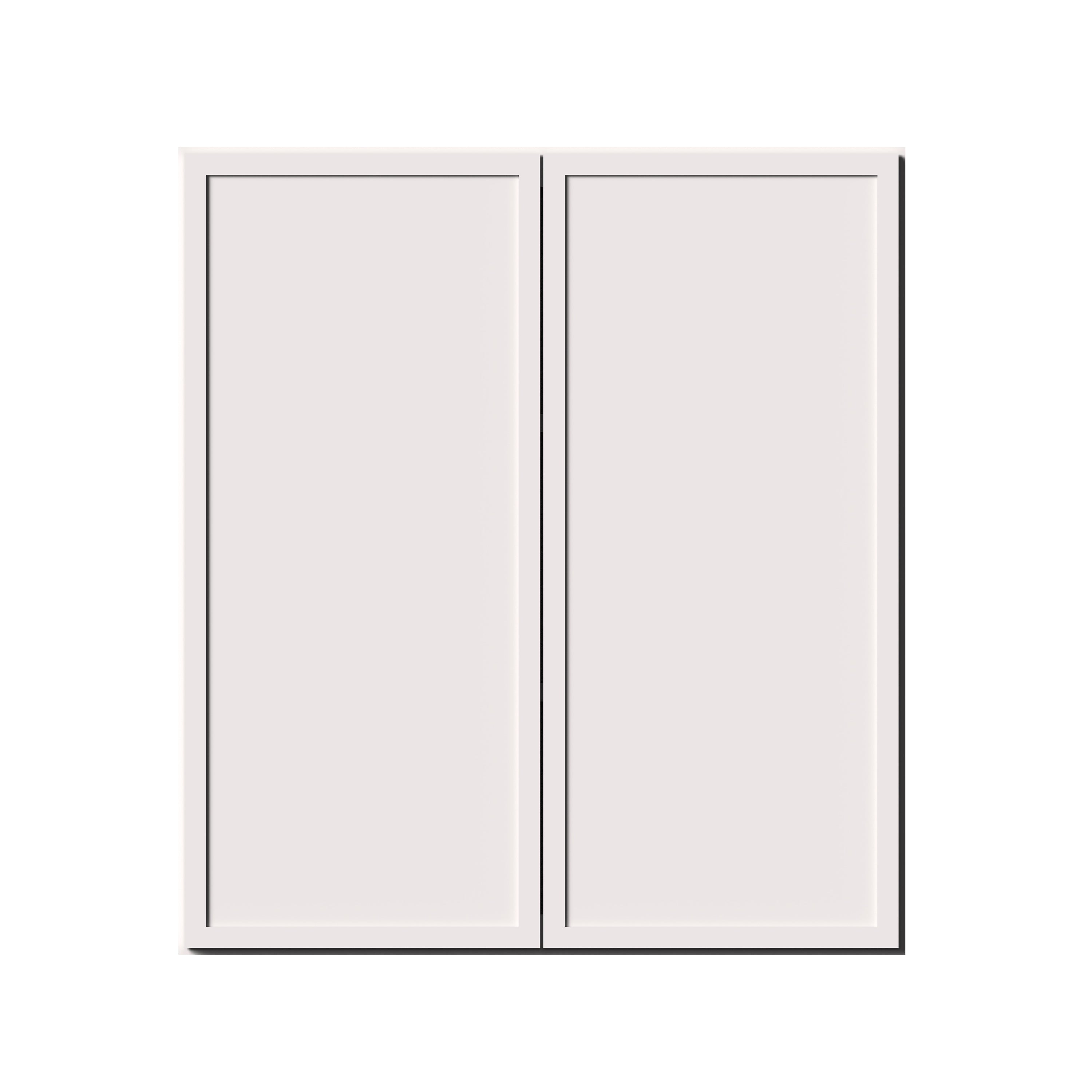 Slim Shaker Alabaster RTA 24"-36"W x 12"D x 30"/36"H Standard Wall Cabinet With 2 Doors and 2 Shelves