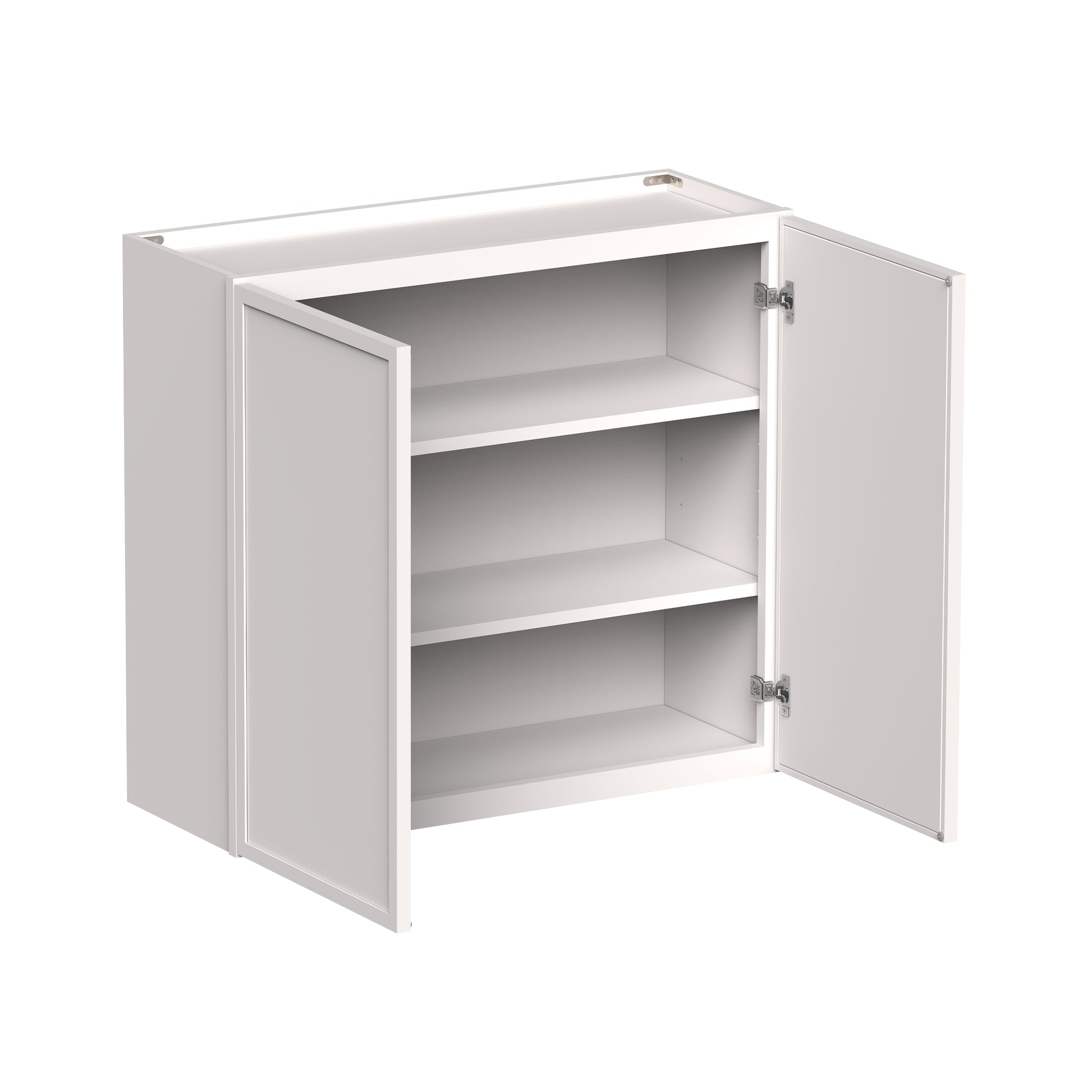 Slim Shaker Alabaster RTA 24"-36"W x 12"D x 30"/36"H Standard Wall Cabinet With 2 Doors and 2 Shelves