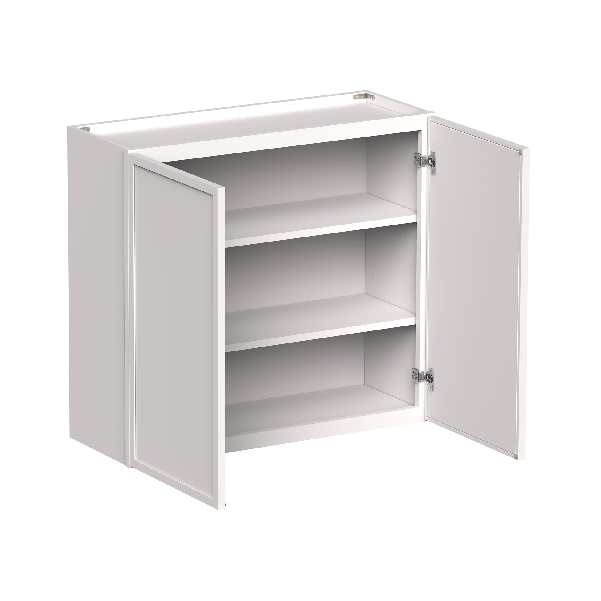 Slim Shaker Alabaster RTA 24"-36"W x 12"D x 30"/36"H Standard Wall Cabinet With 2 Doors and 2 Shelves