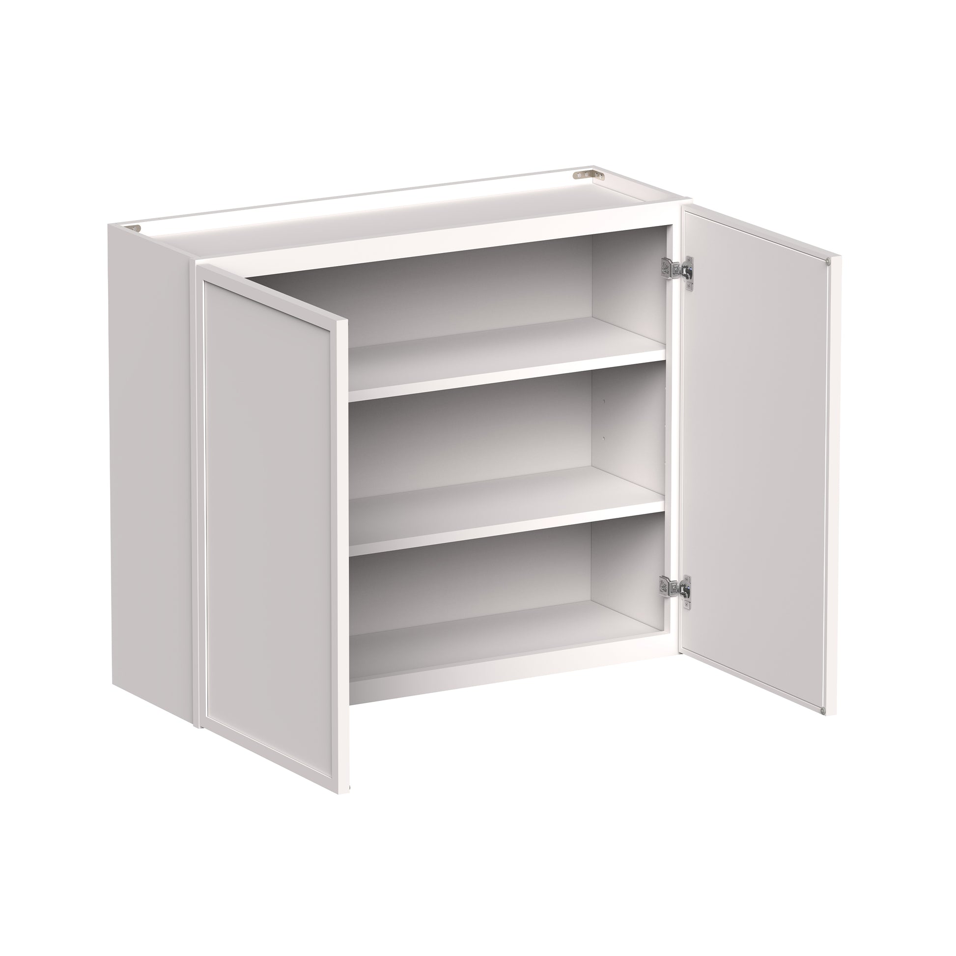 Slim Shaker Alabaster RTA 24"-36"W x 12"D x 30"/36"H Standard Wall Cabinet With 2 Doors and 2 Shelves