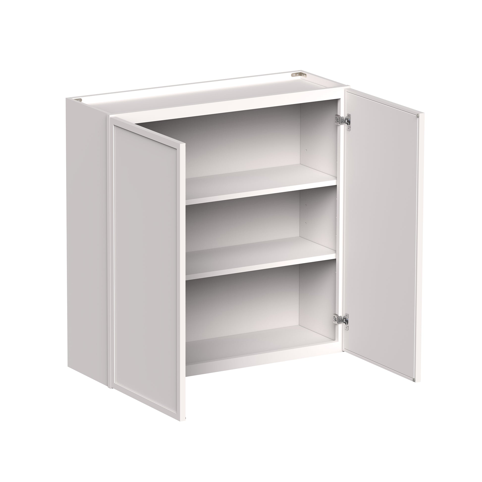Slim Shaker Alabaster RTA 24"-36"W x 12"D x 30"/36"H Standard Wall Cabinet With 2 Doors and 2 Shelves