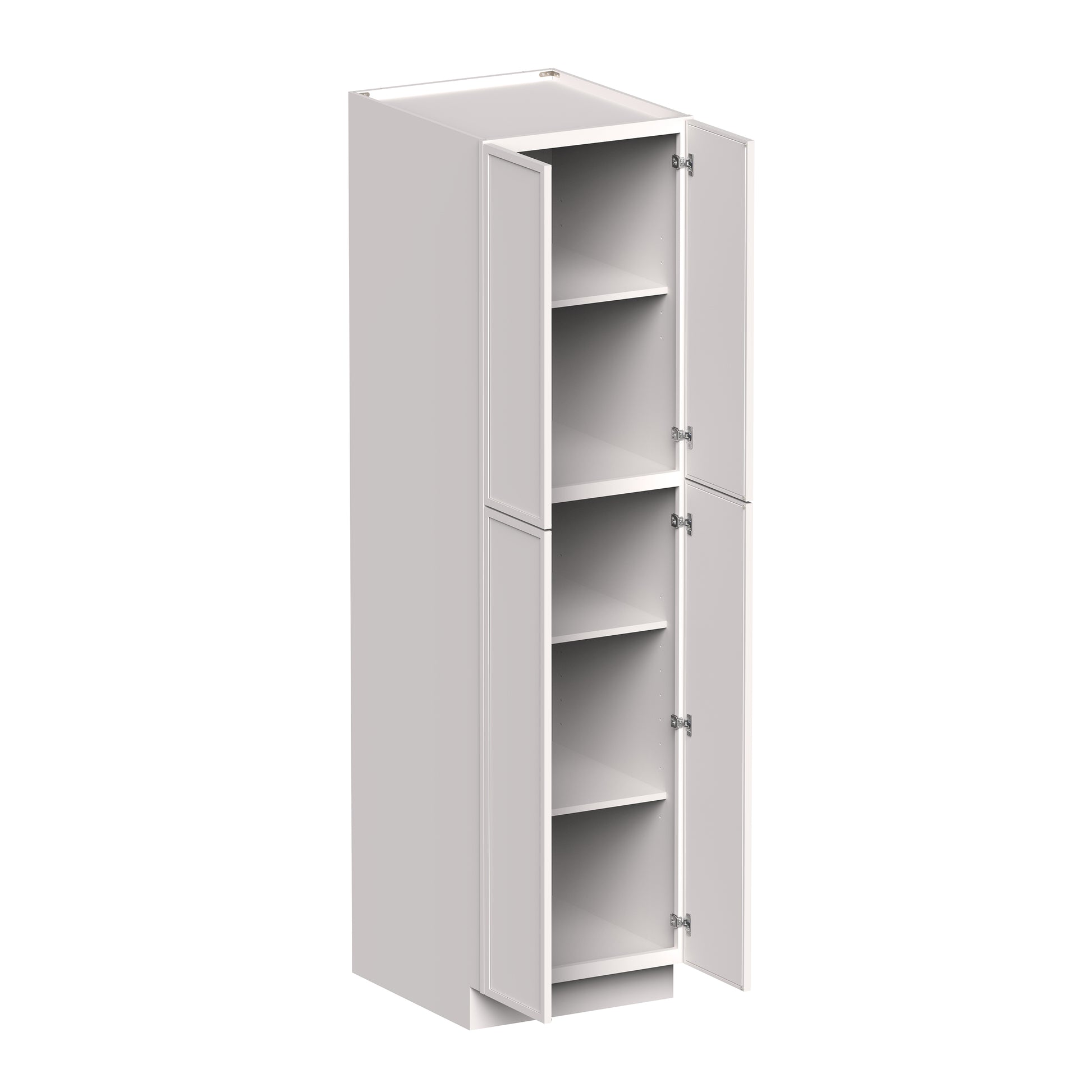 Slim Shaker Alabaster RTA 24"/30"W x 27"D x 84"/90"H Pantry Cabinet With 4 Door and 4 Shelves
