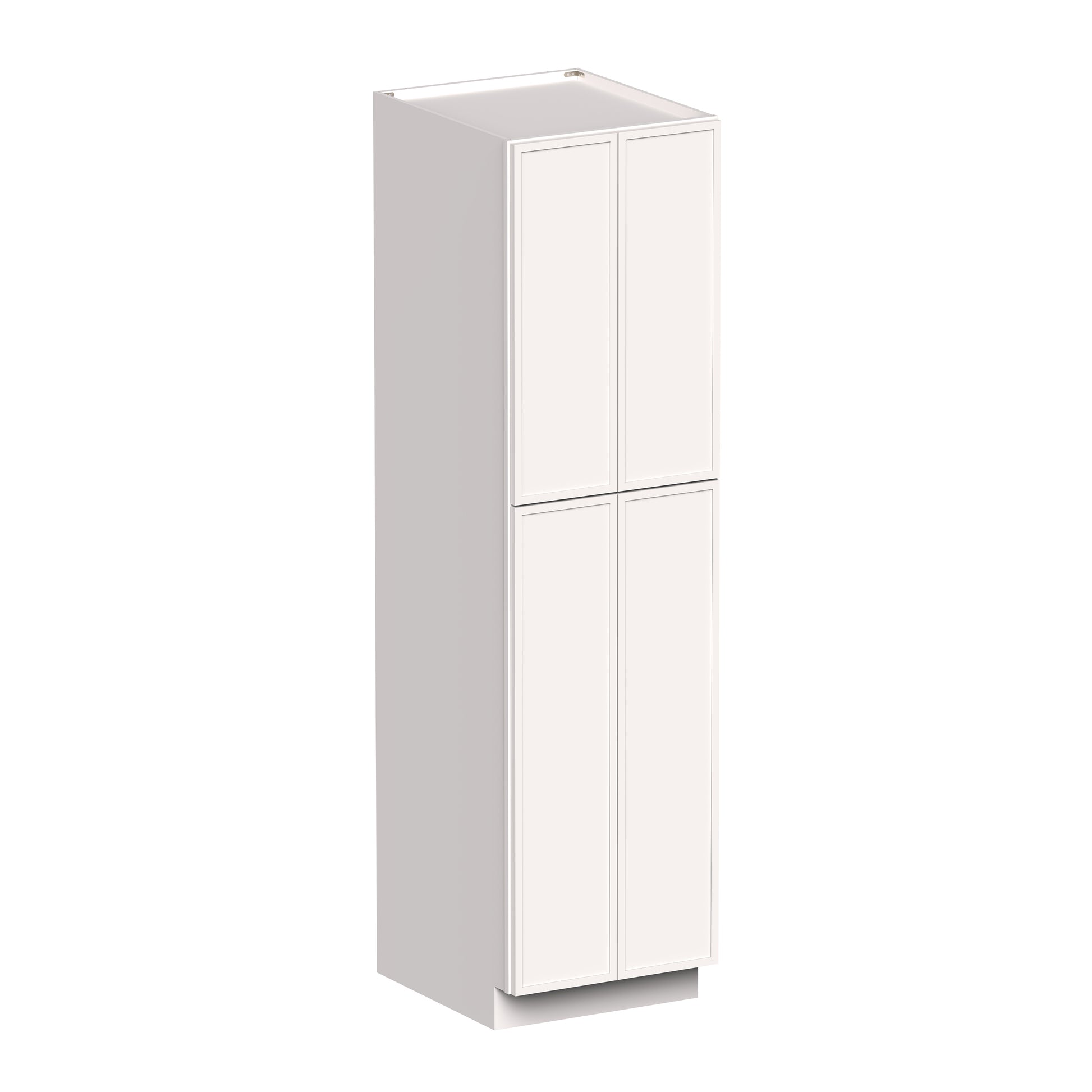 Slim Shaker Alabaster RTA 24"/30"W x 27"D x 84"/90"H Pantry Cabinet With 4 Door and 4 Shelves