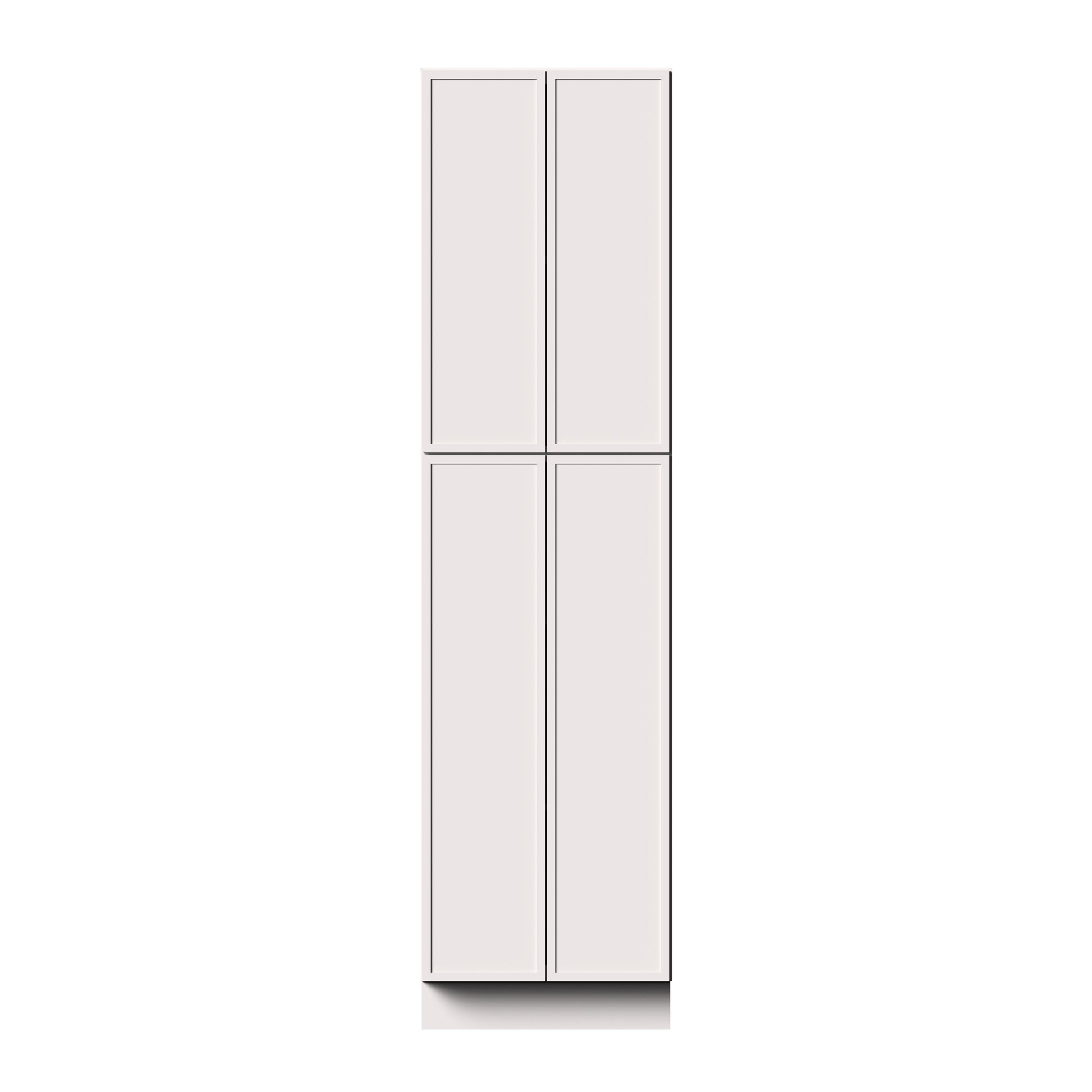 Slim Shaker Alabaster RTA 24"/30"W x 27"D x 84"/90"H Pantry Cabinet With 4 Door and 4 Shelves