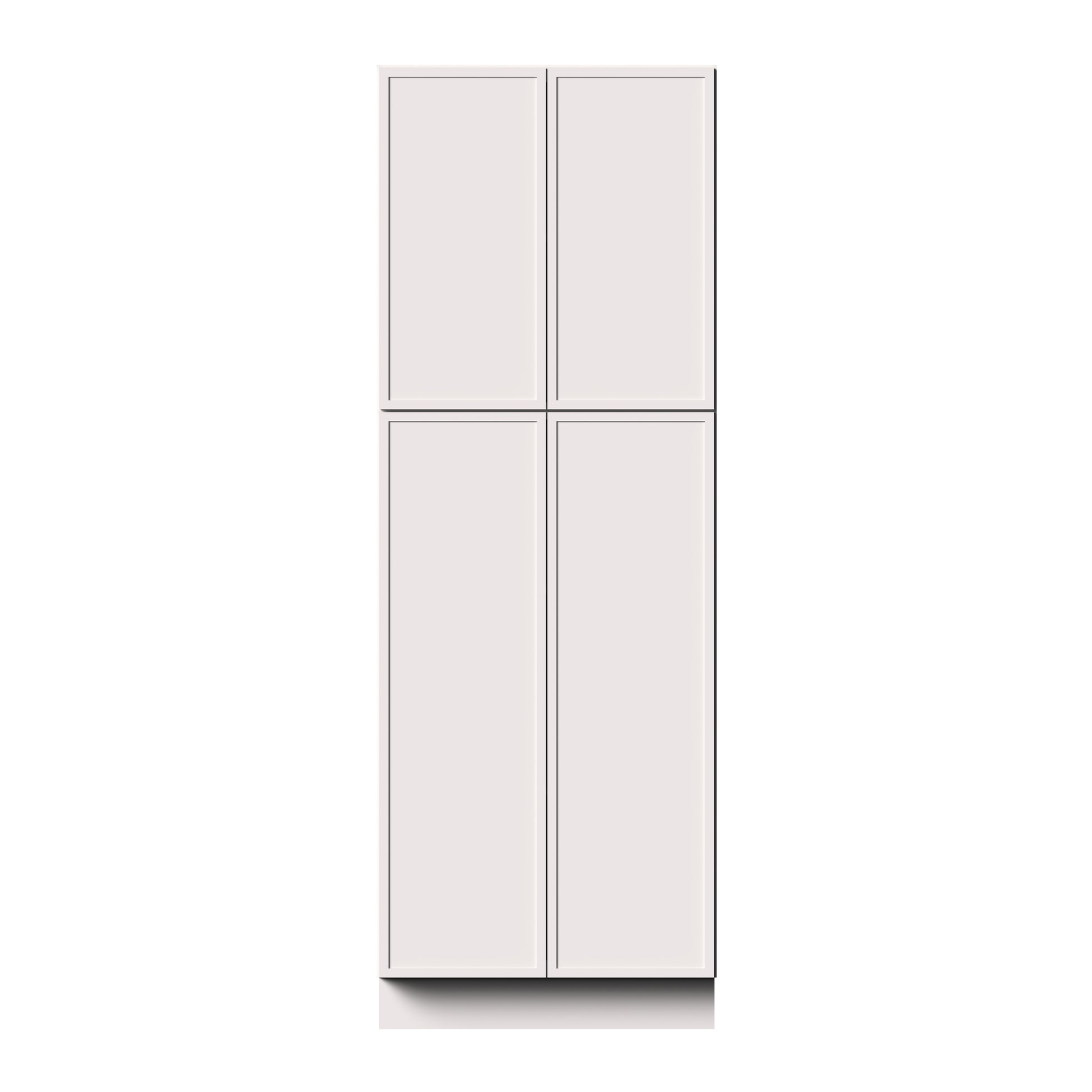 Slim Shaker Alabaster RTA 24"/30"W x 27"D x 84"/90"H Pantry Cabinet With 4 Door and 4 Shelves