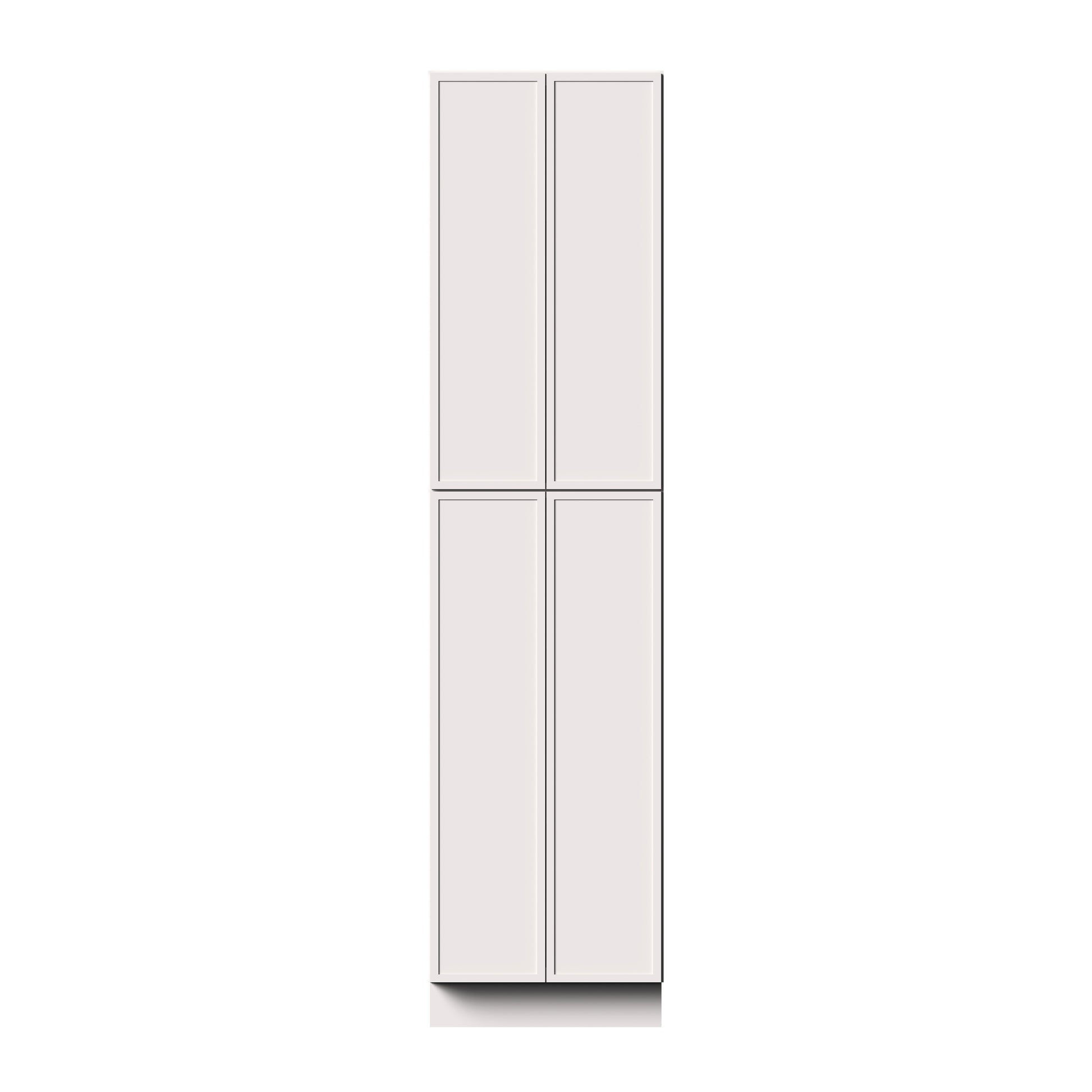 Slim Shaker Alabaster RTA 24"/30"W x 27"D x 84"/90"H Pantry Cabinet With 4 Door and 4 Shelves