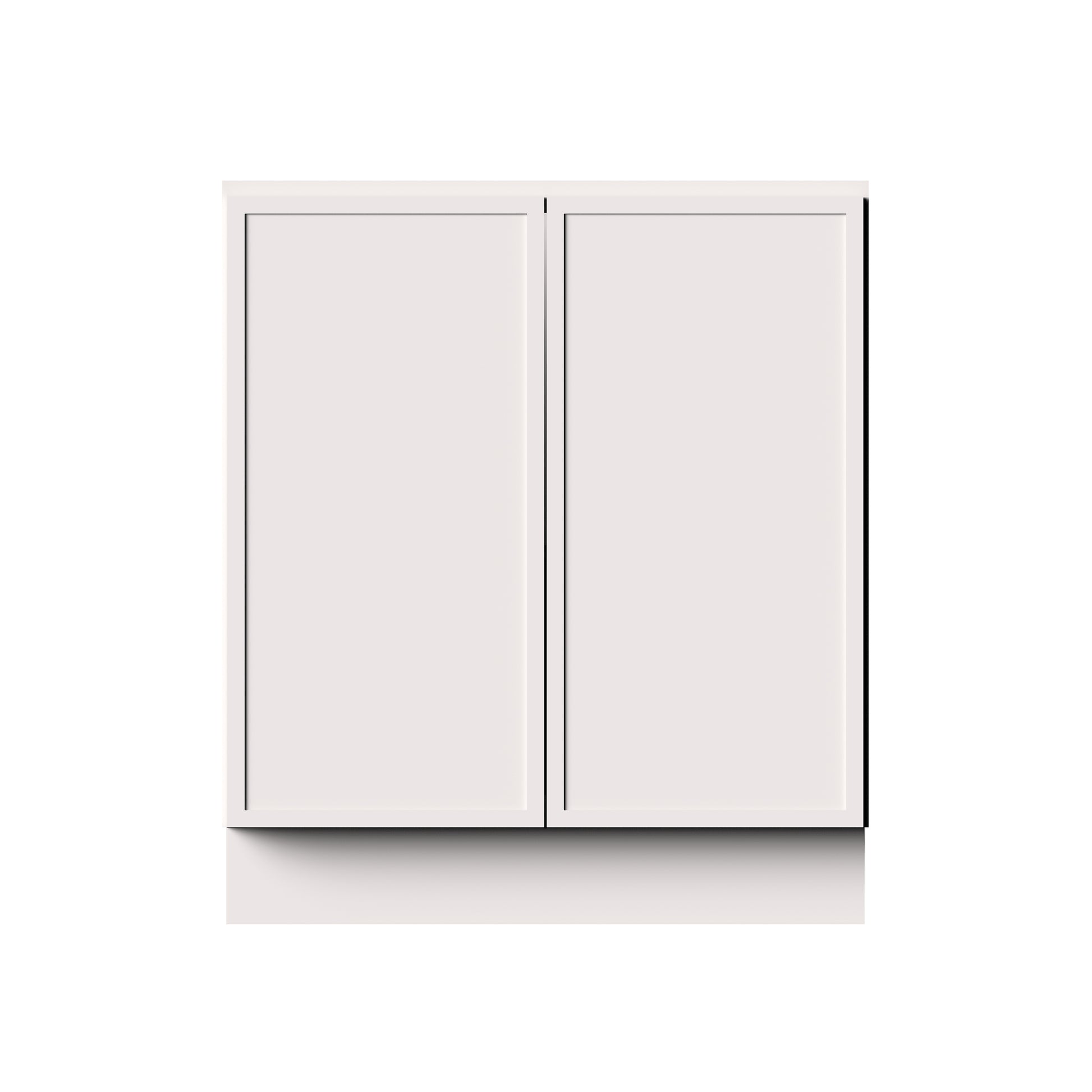 Slim Shaker Alabaster RTA 24"- 36"W x 24"D x 34.5"H Full Height Door Base Cabinet With 2 Doors and 1 Shelves