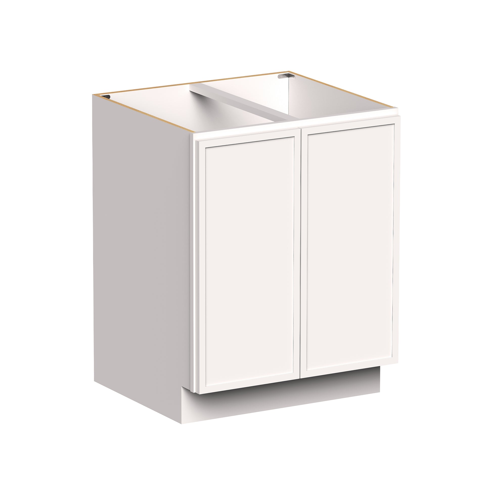 Slim Shaker Alabaster RTA 24"- 36"W x 24"D x 34.5"H Full Height Door Base Cabinet With 2 Doors and 1 Shelves