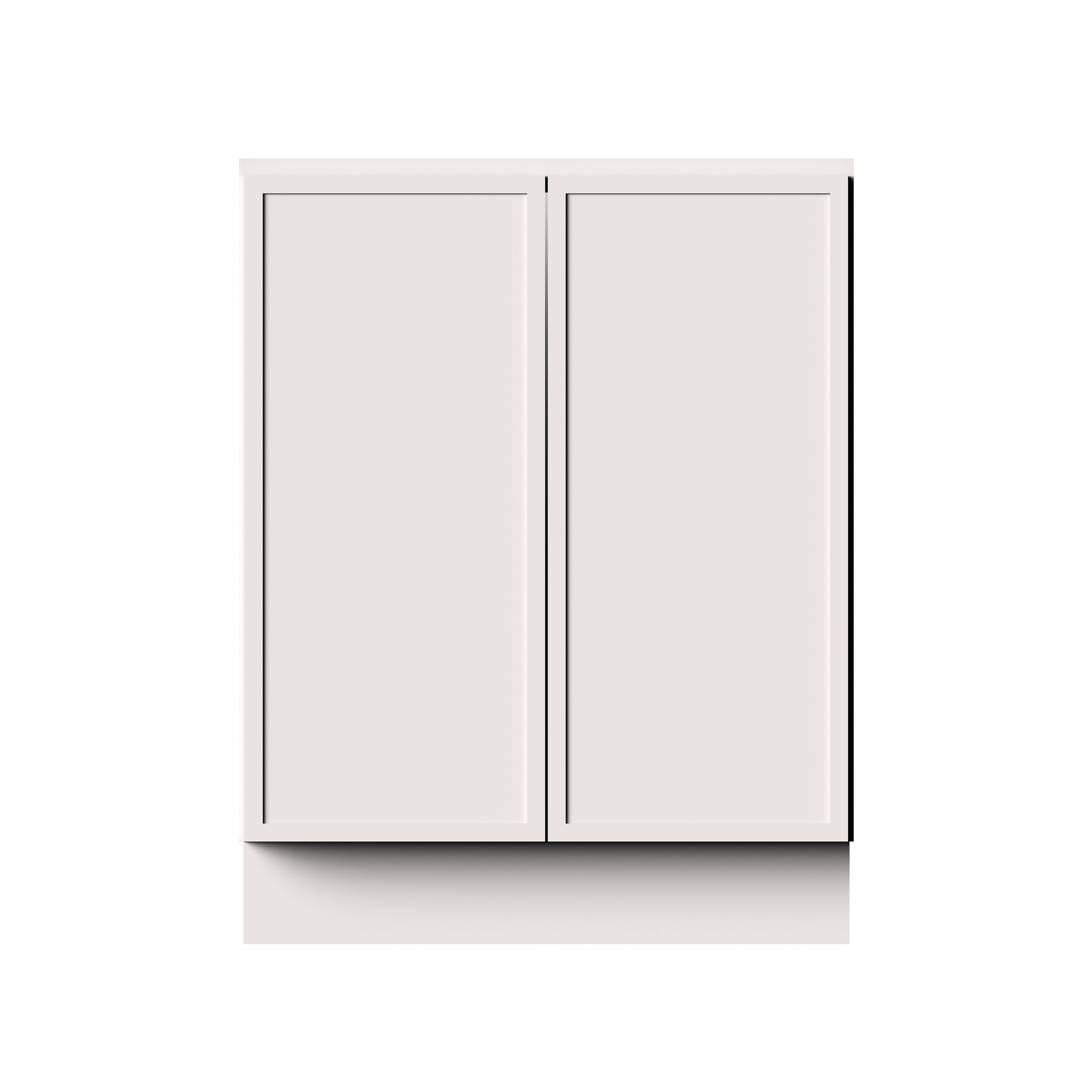 Slim Shaker Alabaster RTA 24"- 36"W x 24"D x 34.5"H Full Height Door Base Cabinet With 2 Doors and 1 Shelves