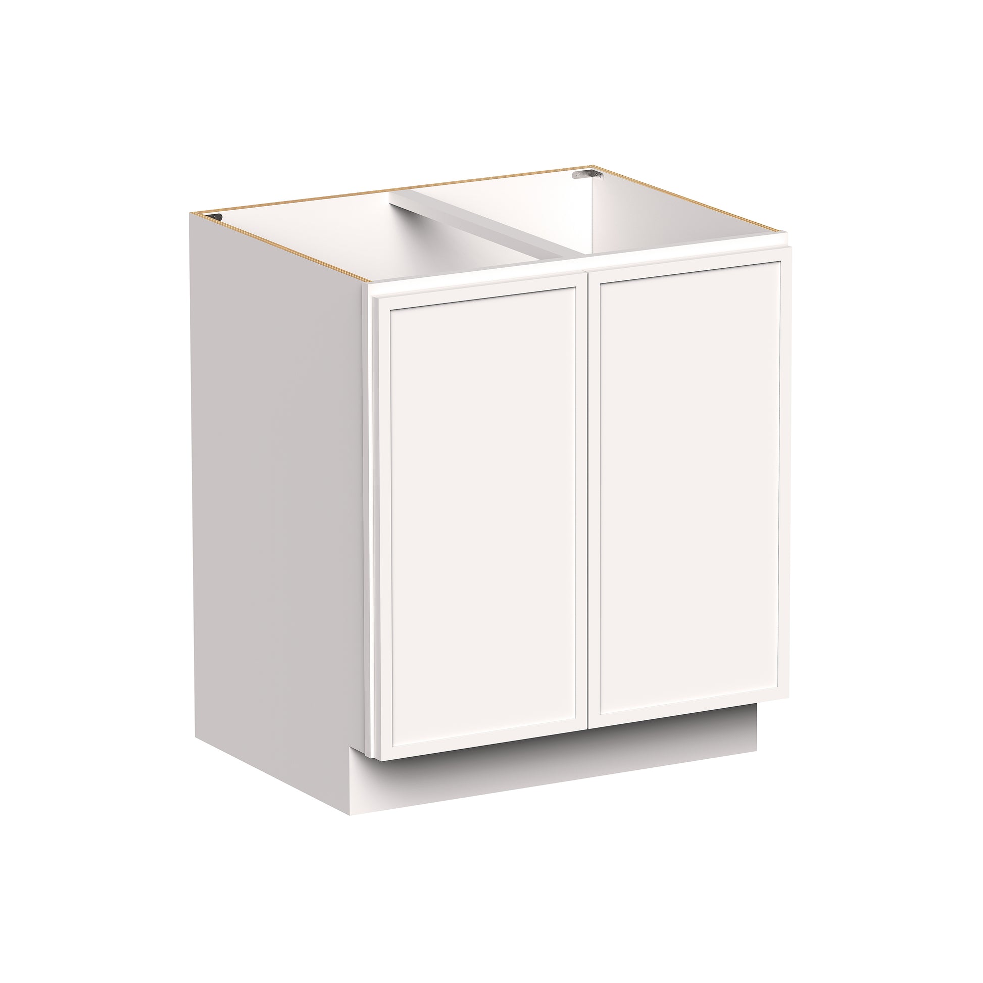 Slim Shaker Alabaster RTA 24"- 36"W x 24"D x 34.5"H Full Height Door Base Cabinet With 2 Doors and 1 Shelves