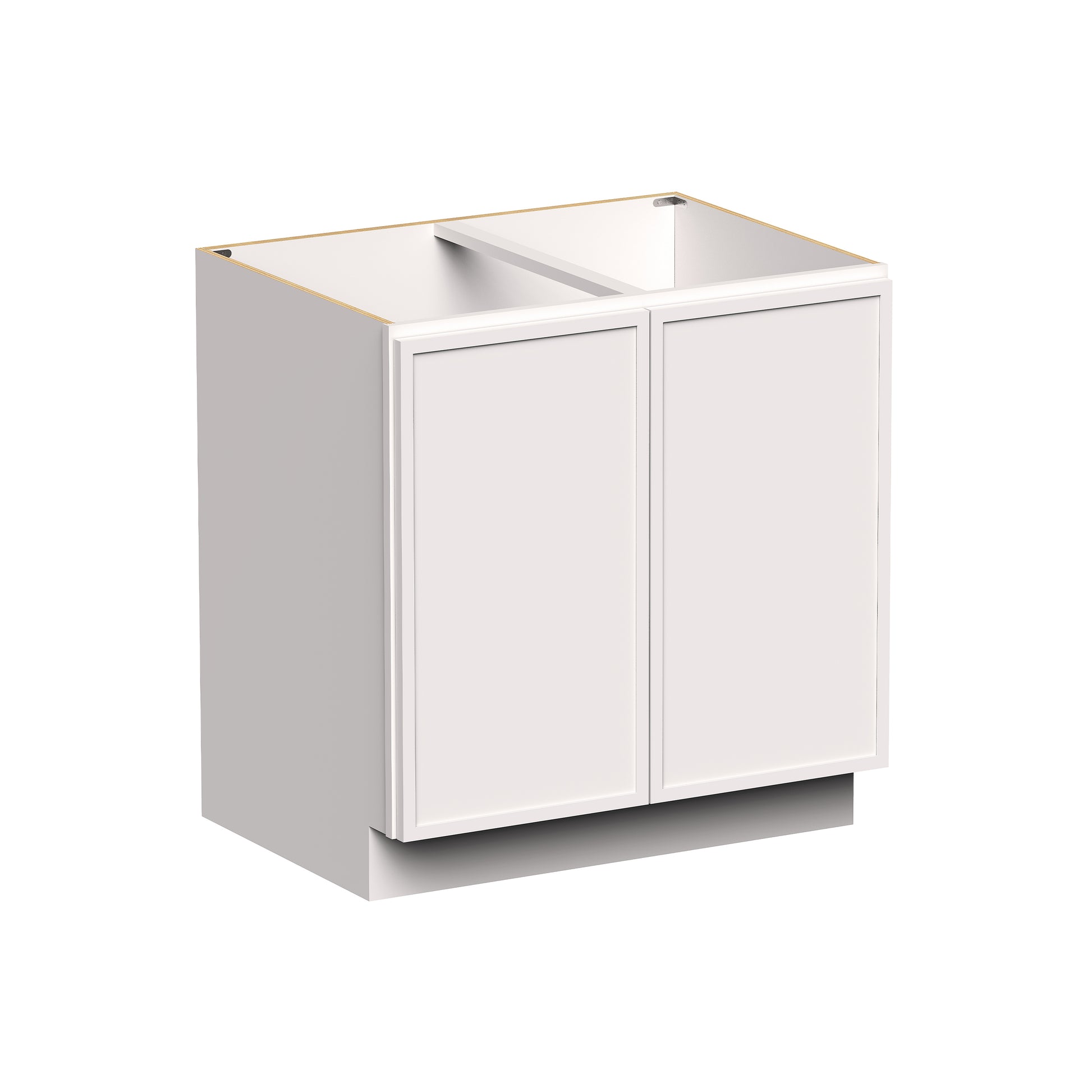Slim Shaker Alabaster RTA 24"- 36"W x 24"D x 34.5"H Full Height Door Base Cabinet With 2 Doors and 1 Shelves