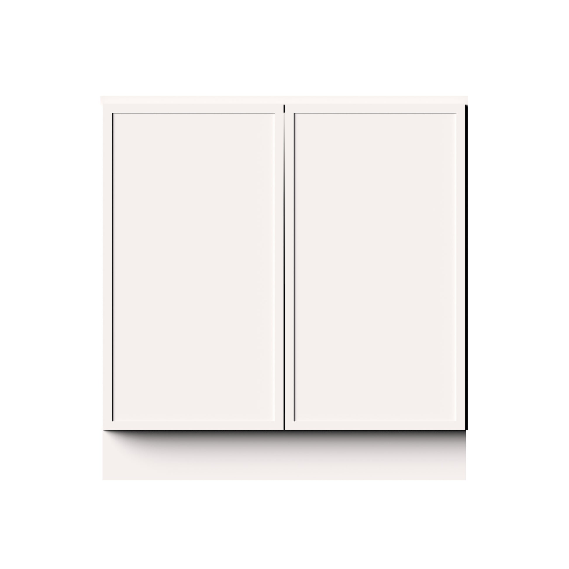 Slim Shaker Alabaster RTA 24"- 36"W x 24"D x 34.5"H Full Height Door Base Cabinet With 2 Doors and 1 Shelves