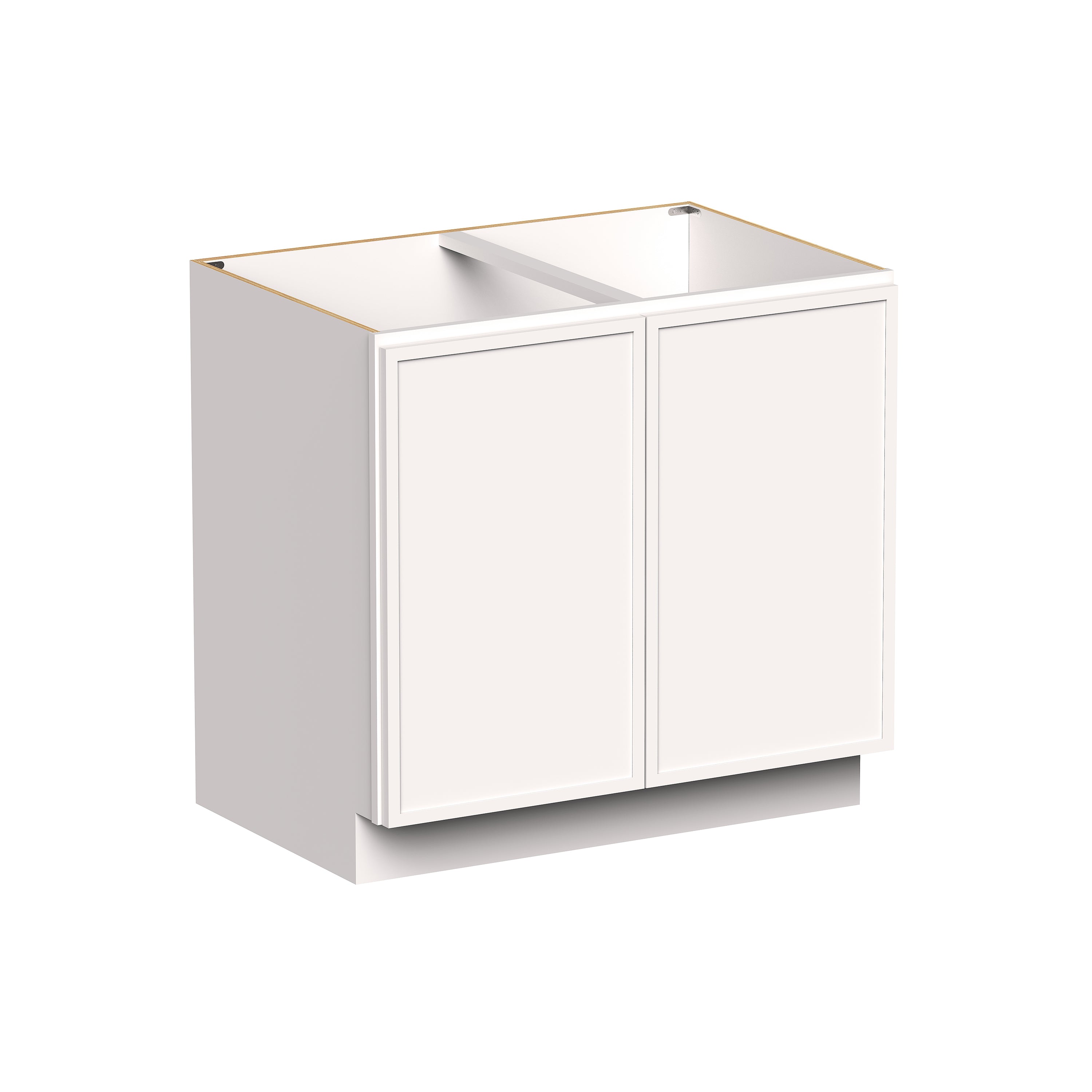 Slim Shaker Alabaster RTA 24"- 36"W x 24"D x 34.5"H Full Height Door Base Cabinet With 2 Doors and 1 Shelves