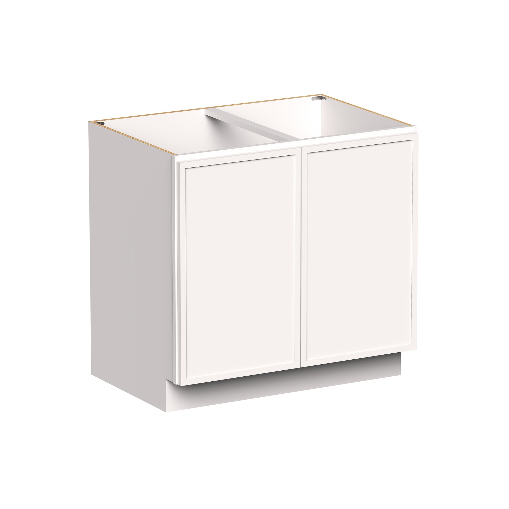 Slim Shaker Alabaster RTA 24"- 36"W x 24"D x 34.5"H Full Height Door Base Cabinet With 2 Doors and 1 Shelves