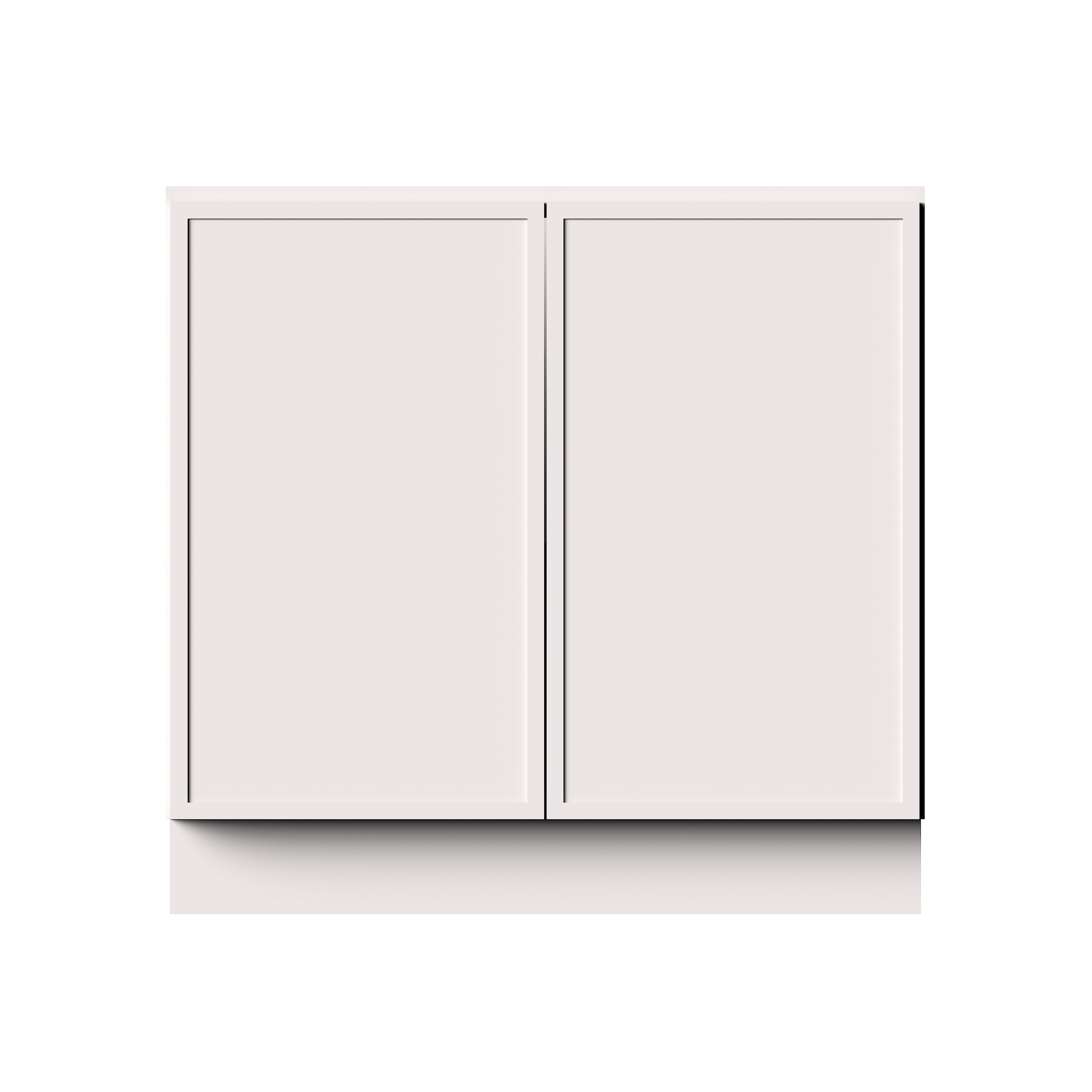 Slim Shaker Alabaster RTA 24"- 36"W x 24"D x 34.5"H Full Height Door Base Cabinet With 2 Doors and 1 Shelves