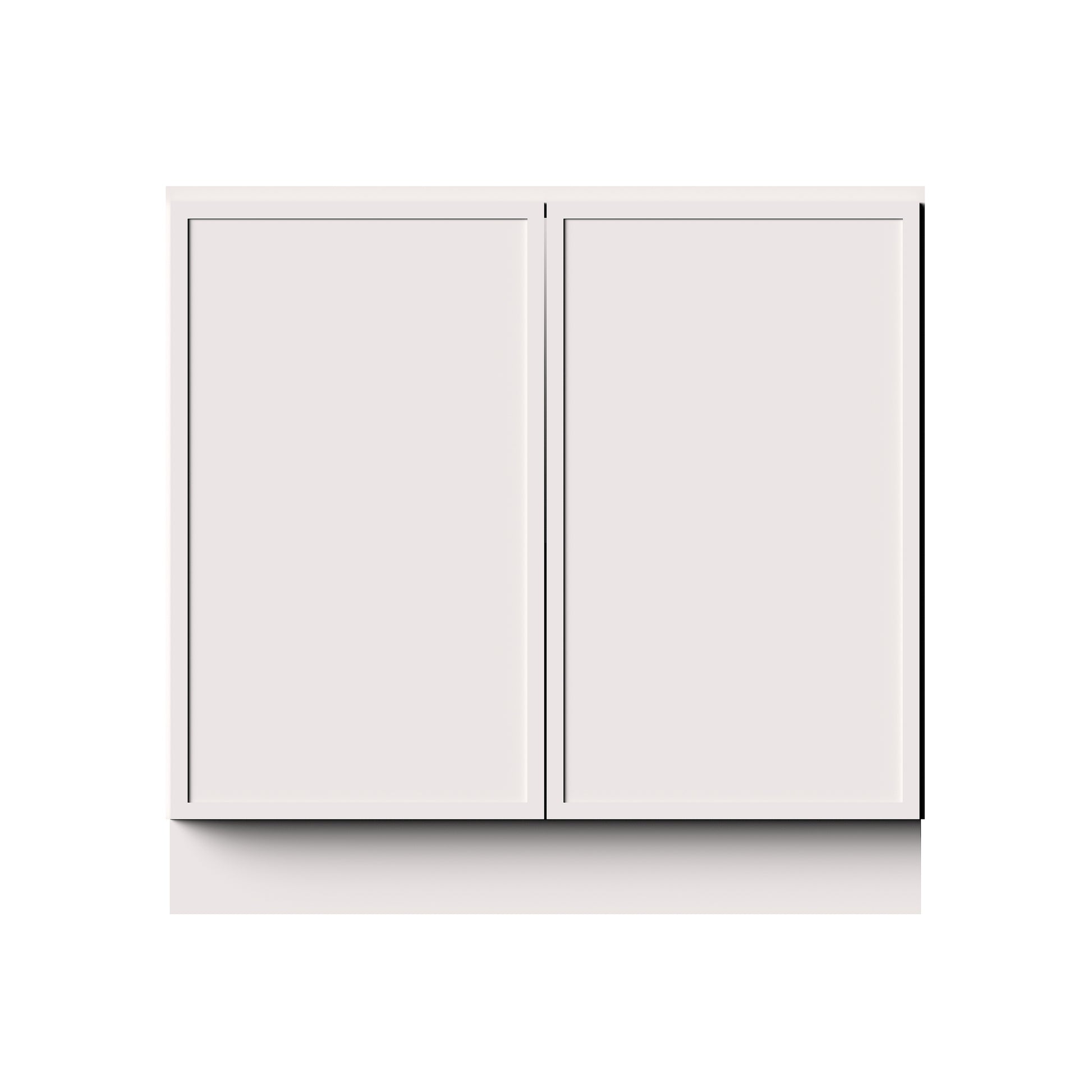 Slim Shaker Alabaster RTA 24"- 36"W x 24"D x 34.5"H Full Height Door Base Cabinet With 2 Doors and 1 Shelves