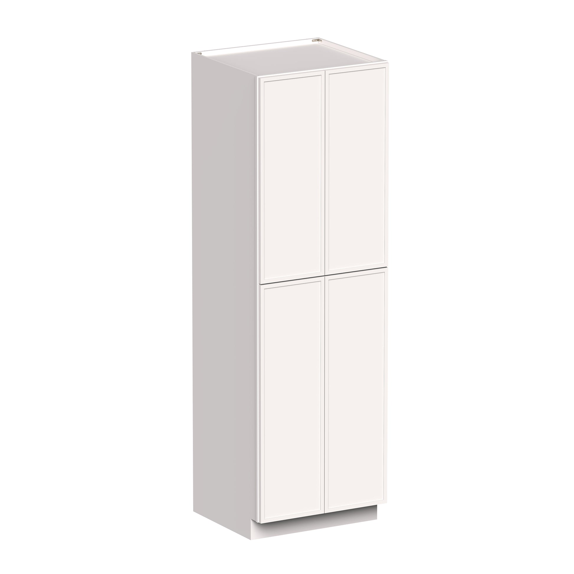Slim Shaker Alabaster RTA 24"/30"W x 27"D x 96"H Pantry Cabinet With 4 Door and 5 Shelves