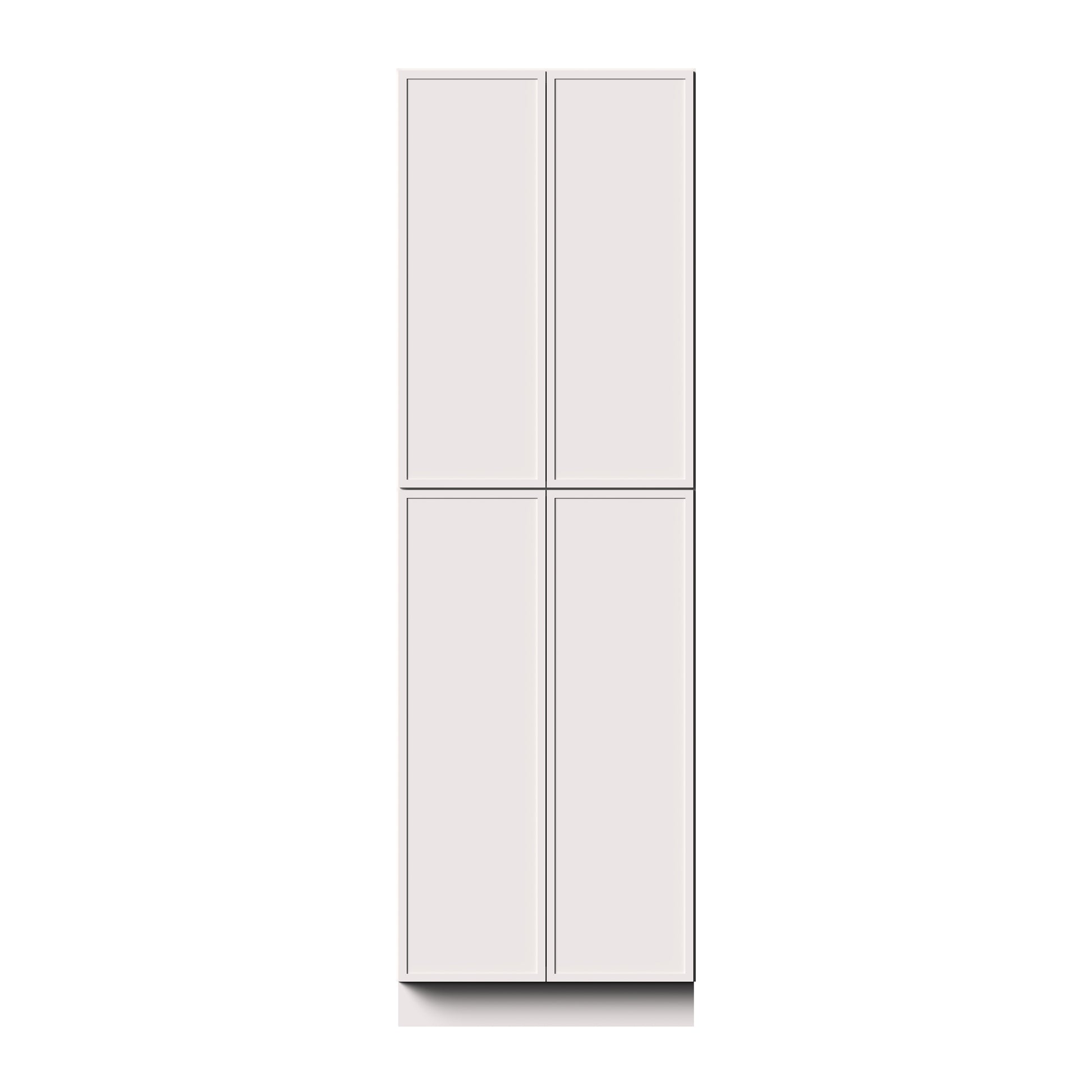 Slim Shaker Alabaster RTA 24"/30"W x 27"D x 96"H Pantry Cabinet With 4 Door and 5 Shelves