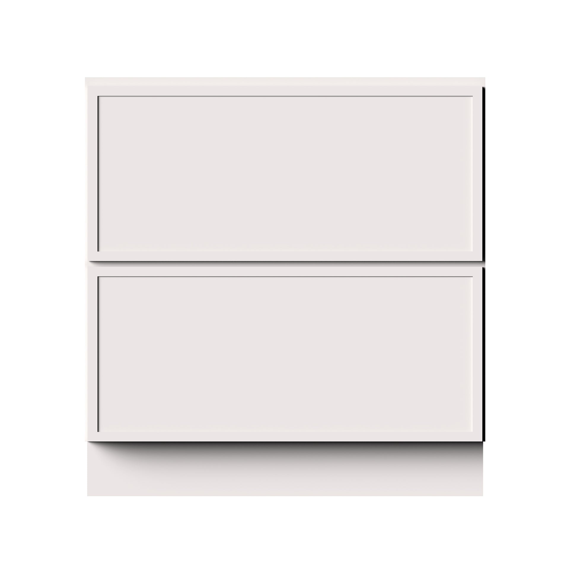 Slim Shaker Alabaster RTA 30"- 36"W x 24"D x 34.5"H Drawer Base Cabinets With 2 Drawers