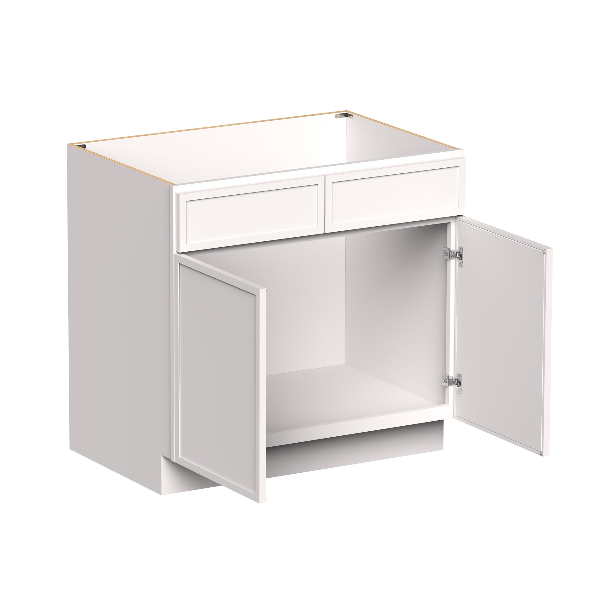 Slim Shaker Alabaster RTA 30"/36"W x 24"D x 34.5"H Sink Base Cabinets With 2 Doors
