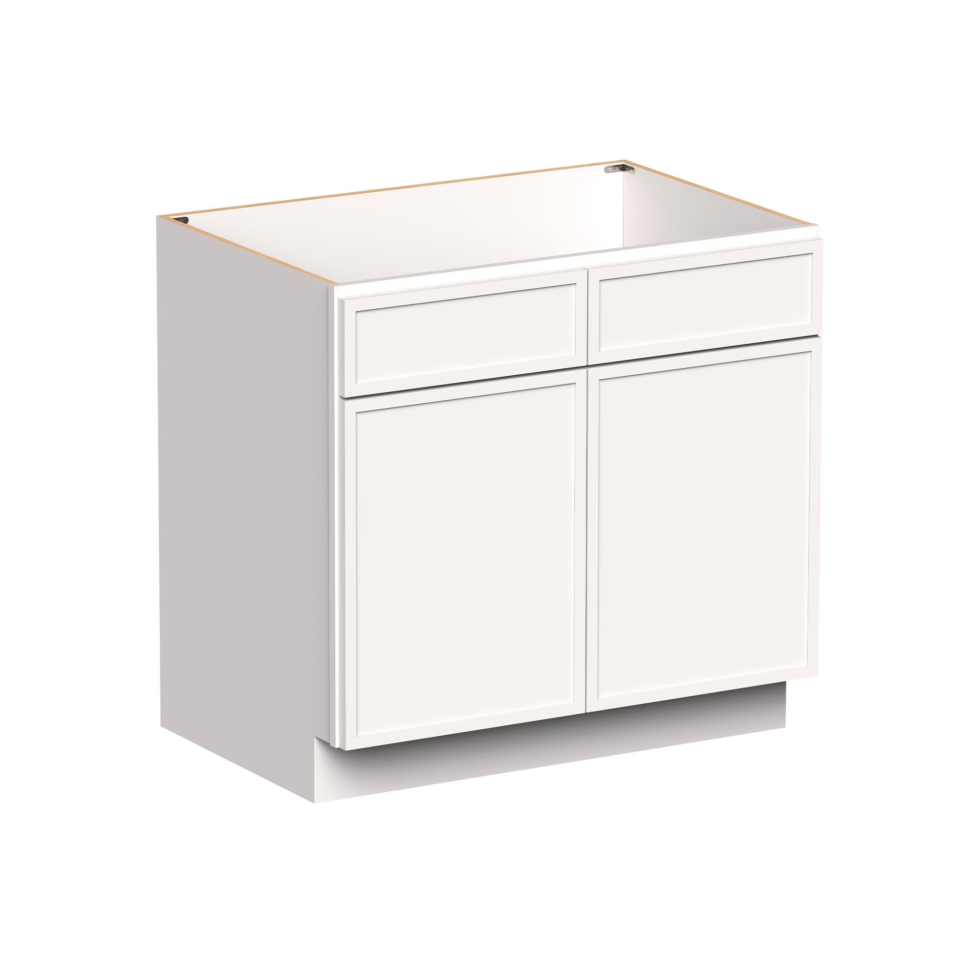 Slim Shaker Alabaster RTA 30"/36"W x 24"D x 34.5"H Sink Base Cabinets With 2 Doors