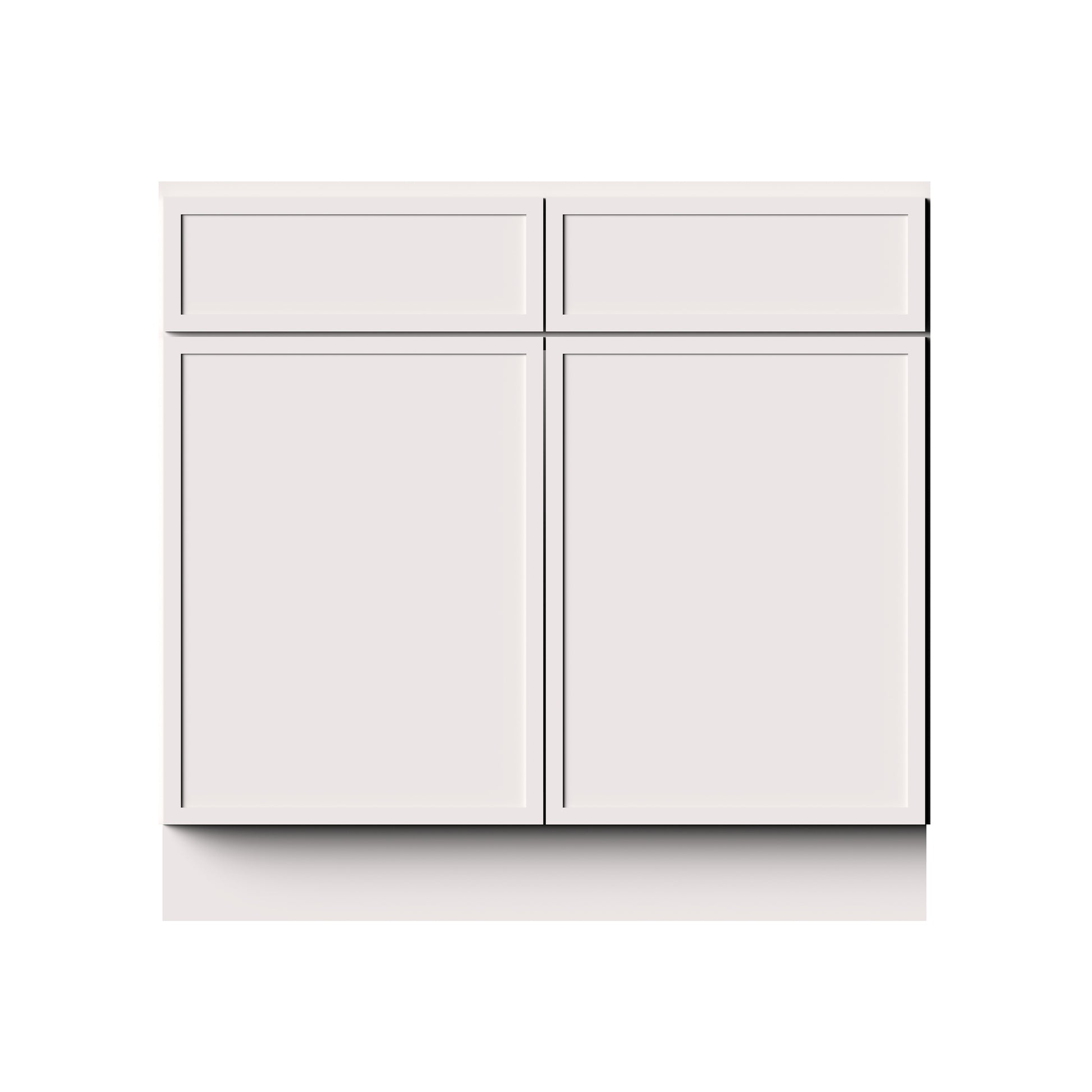 Slim Shaker Alabaster RTA 30"/36"W x 24"D x 34.5"H Sink Base Cabinets With 2 Doors