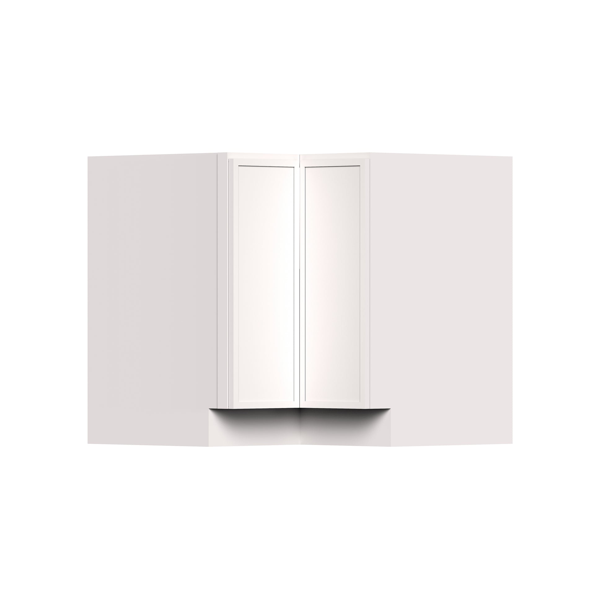 Slim Shaker Alabaster RTA 33"/36"W x 24"D x 34.5"H Lazy Susan Base Cabinet With 1 (Bifold) Door and 2 (Turntables) Shelves