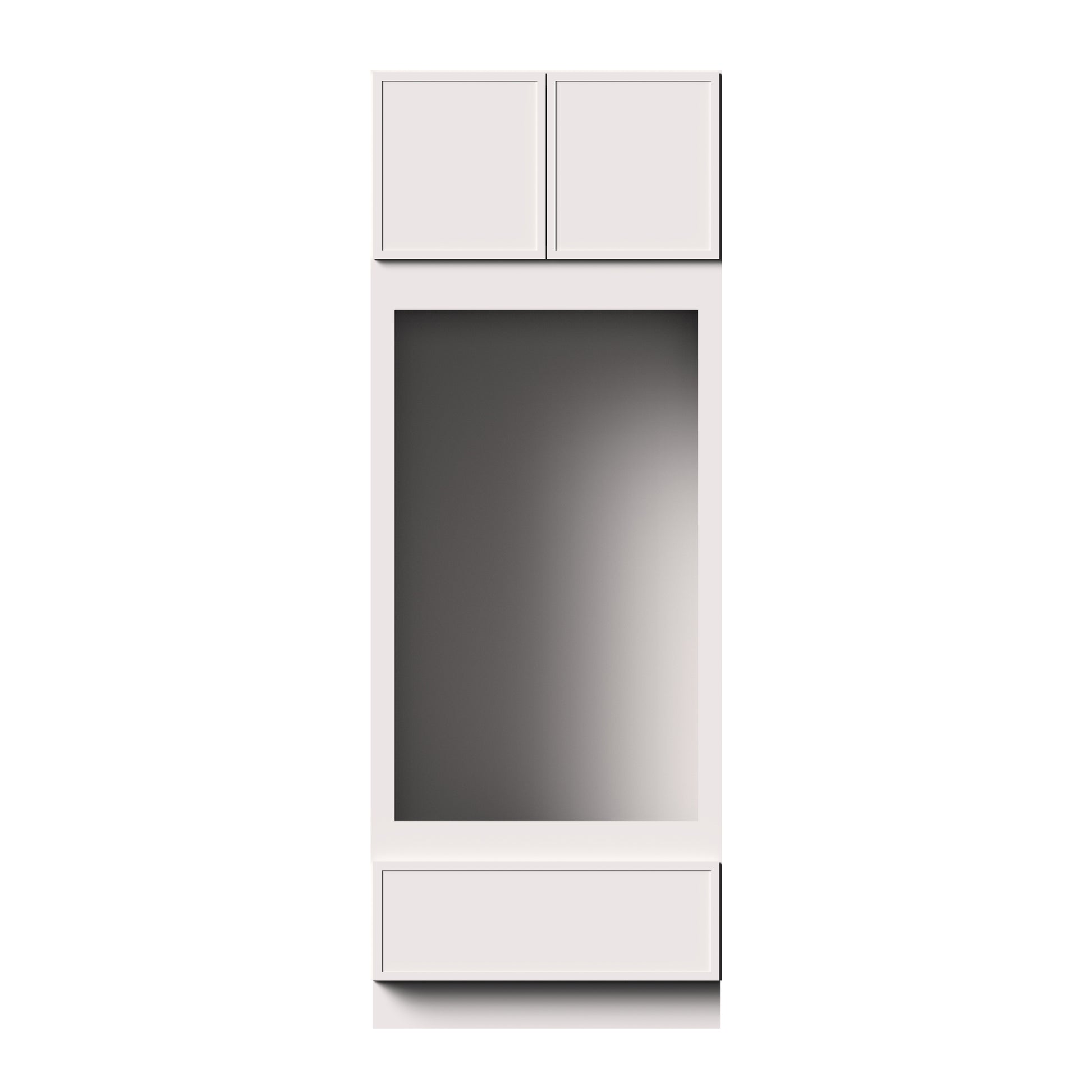 Slim Shaker Alabaster RTA 33"W x 27"D x 84"- 96"H Double Oven Cabinets With Drawer, Doors, Drawers and Shelves