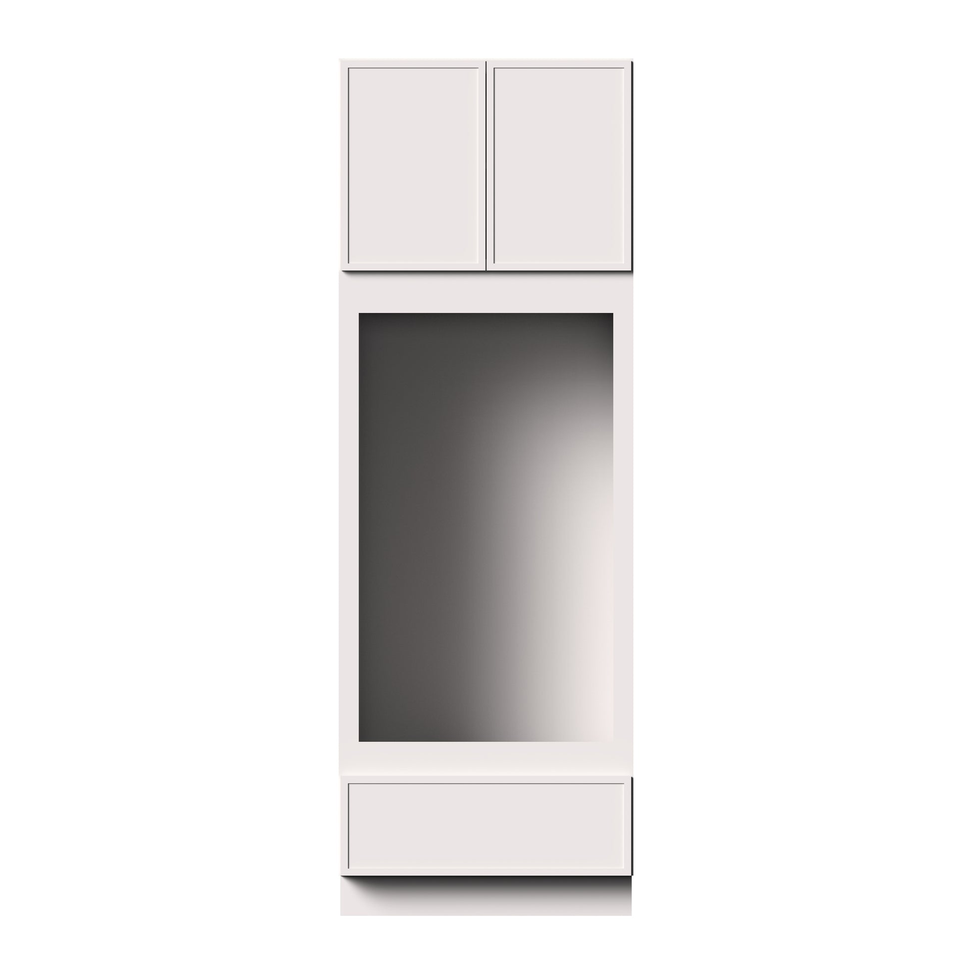 Slim Shaker Alabaster RTA 33"W x 27"D x 84"- 96"H Double Oven Cabinets With Drawer, Doors, Drawers and Shelves