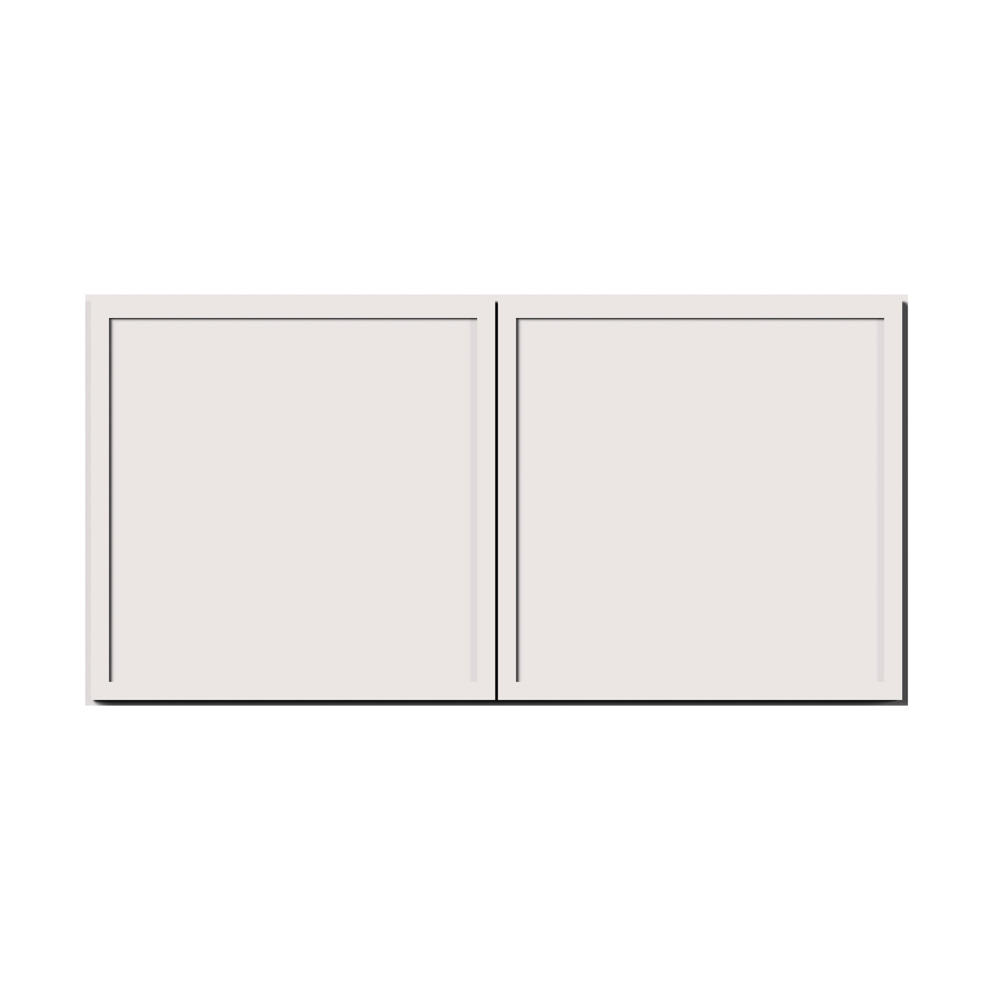Slim Shaker Alabaster RTA 36"W x 27"D x 12"-24"H Deep Wall Cabinets With Doors