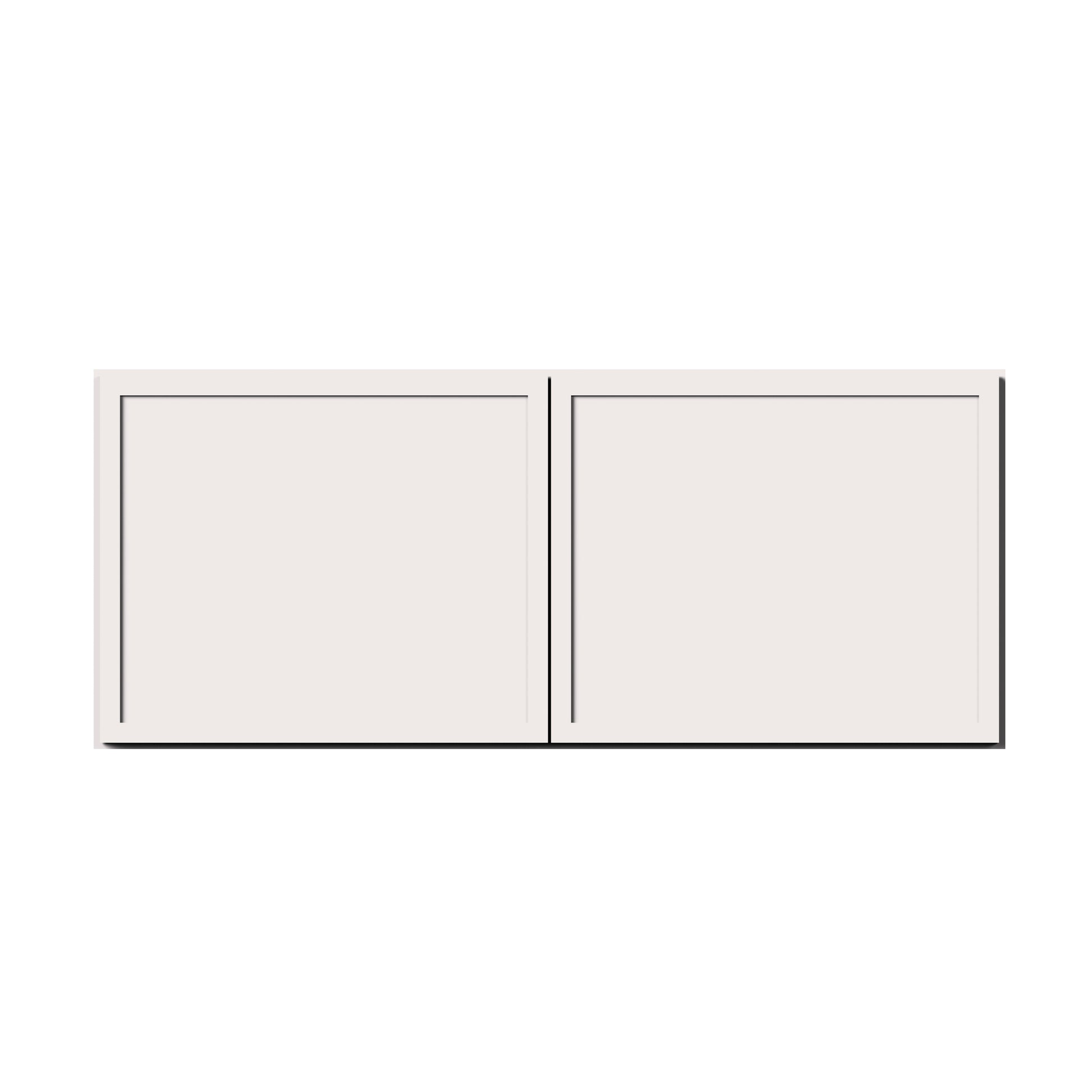 Slim Shaker Alabaster RTA 36"W x 27"D x 12"-24"H Deep Wall Cabinets With Doors