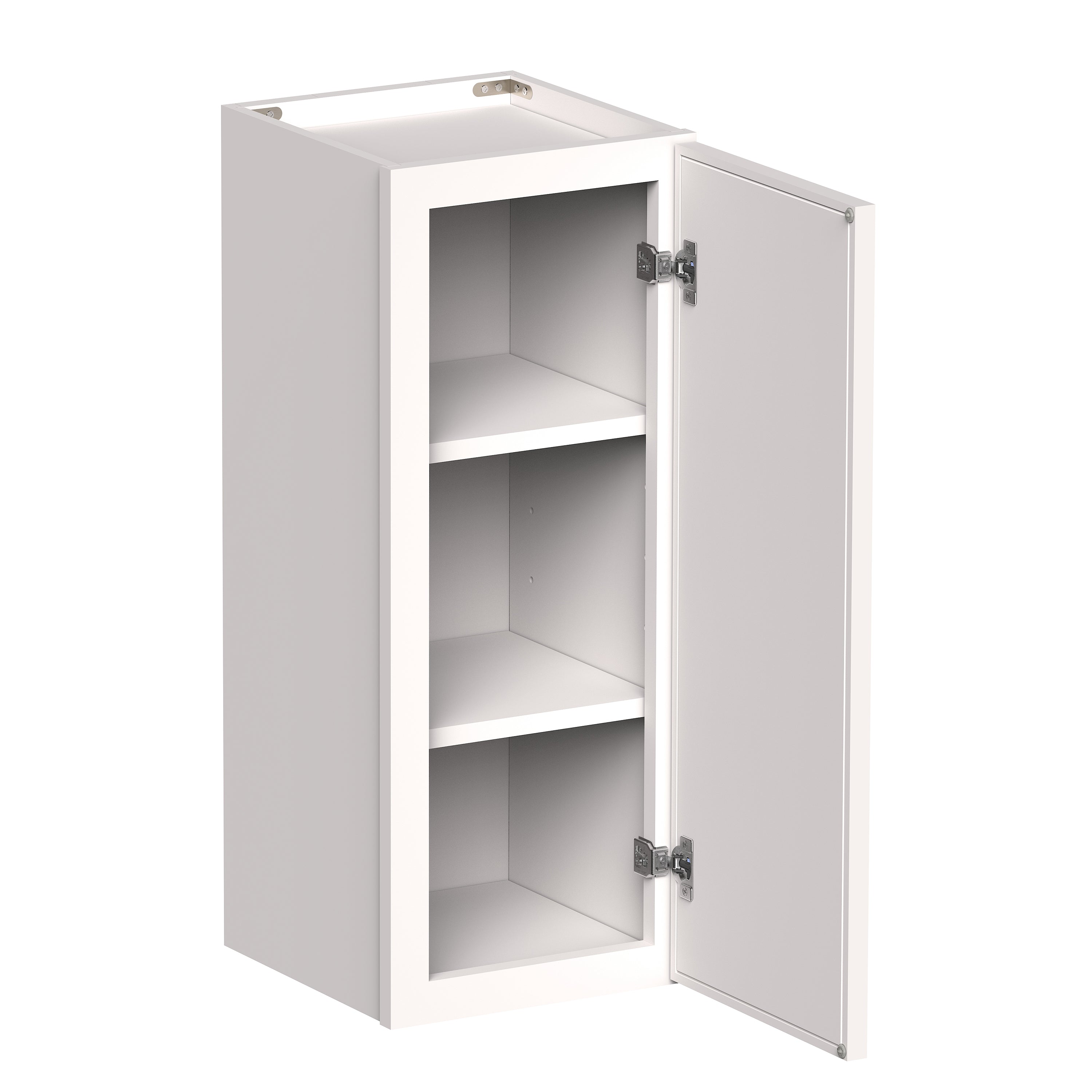 Slim Shaker Alabaster RTA 9"-12"W x 12"D x 30"/36"H Standard Wall Cabinet With 1 Door and 2 Shelves