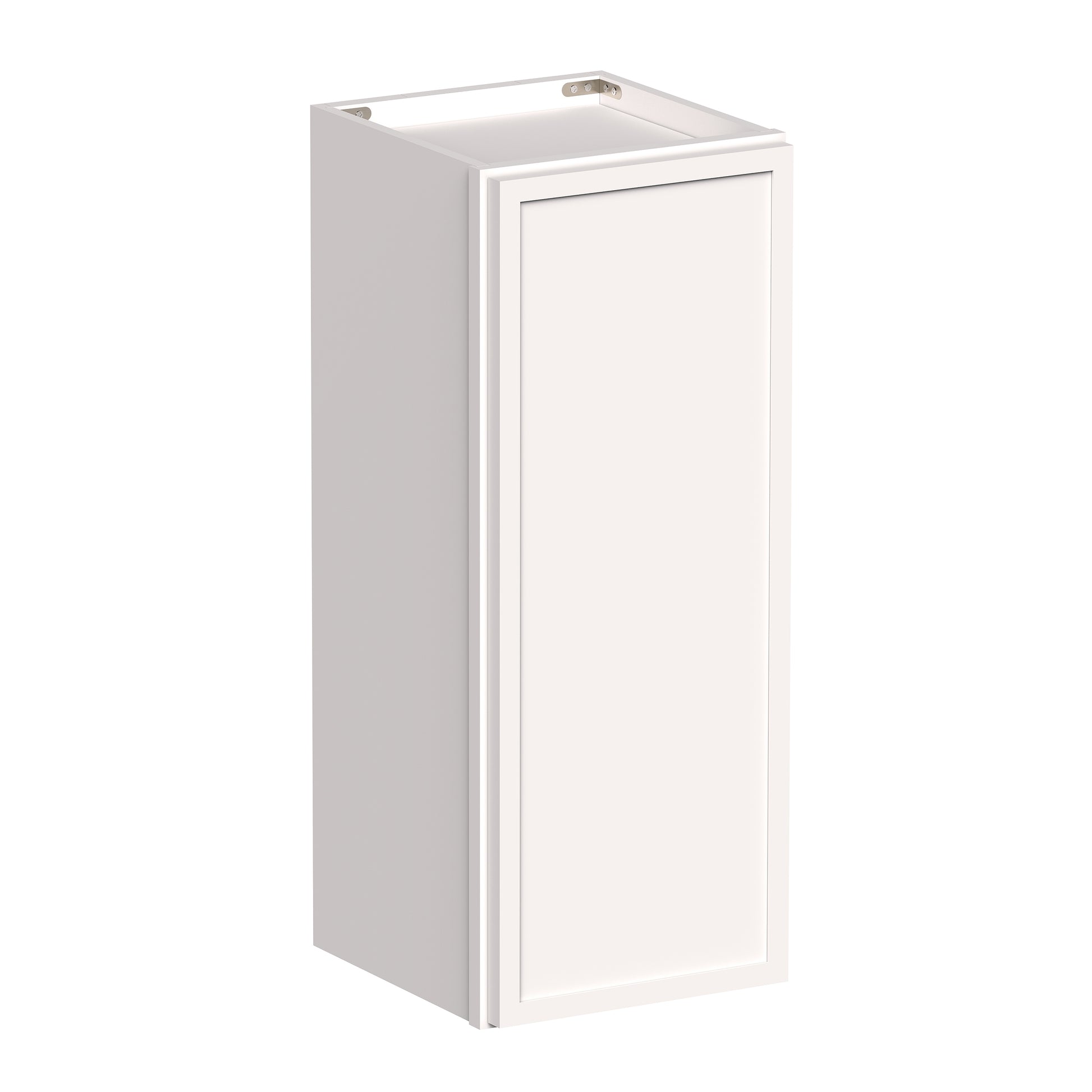 Slim Shaker Alabaster RTA 9"-12"W x 12"D x 30"/36"H Standard Wall Cabinet With 1 Door and 2 Shelves